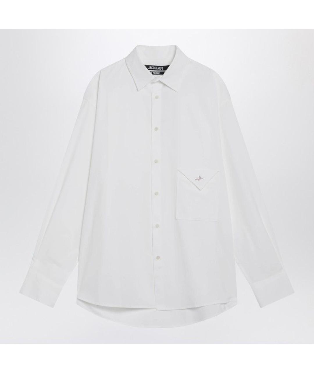 JACQUEMUS Белая хлопковая кэжуал рубашка, фото 3