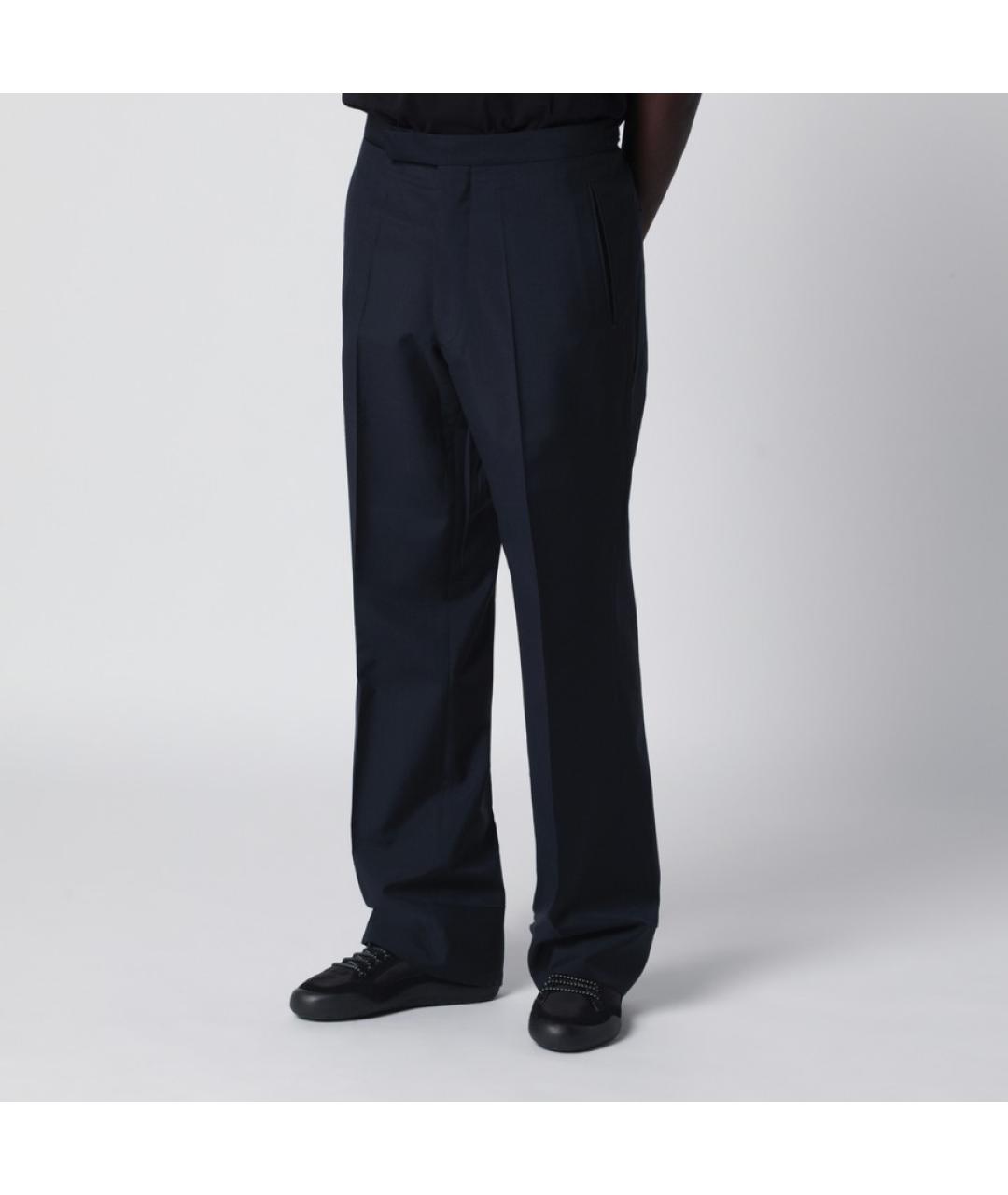 PRADA Синие шерстяные повседневные брюки, фото 4