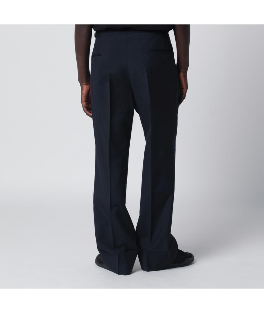 PRADA Синие шерстяные повседневные брюки, фото 5