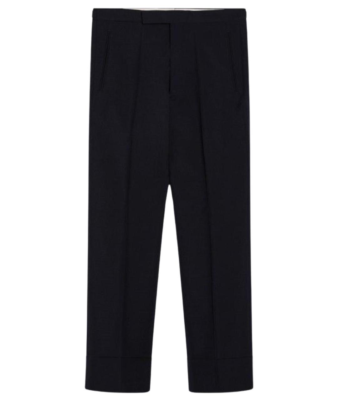 PRADA Синие шерстяные повседневные брюки, фото 1