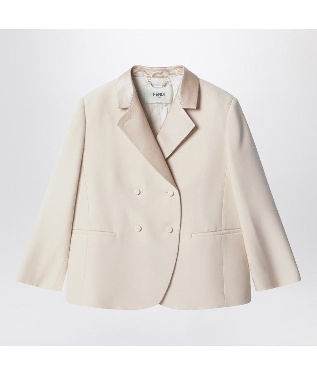 FENDI Бежевый вискозный жакет/пиджак, фото 3