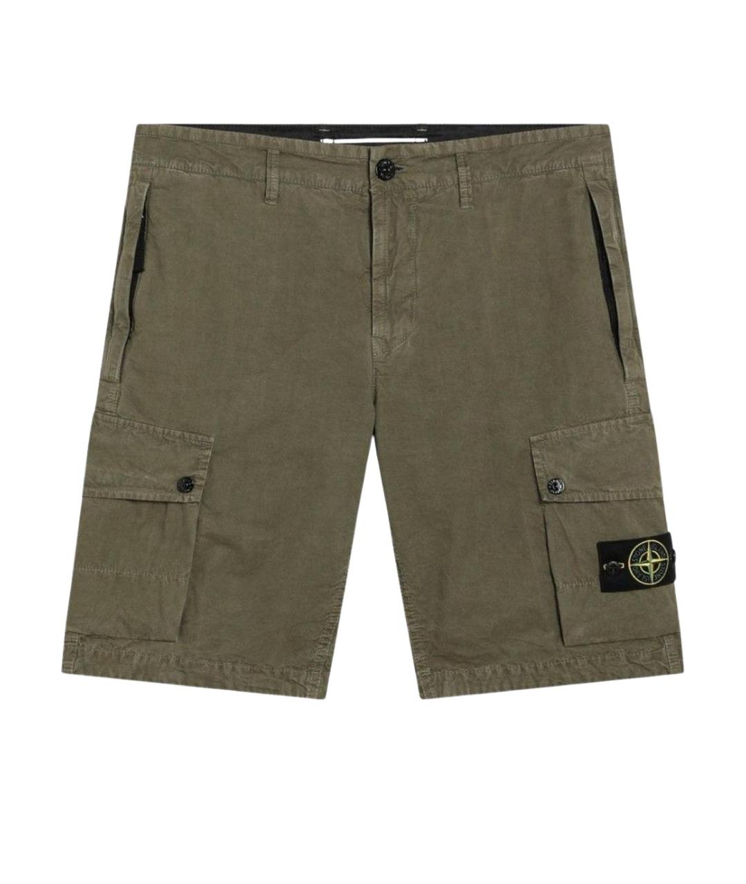 STONE ISLAND Зеленые хлопковые шорты, фото 1
