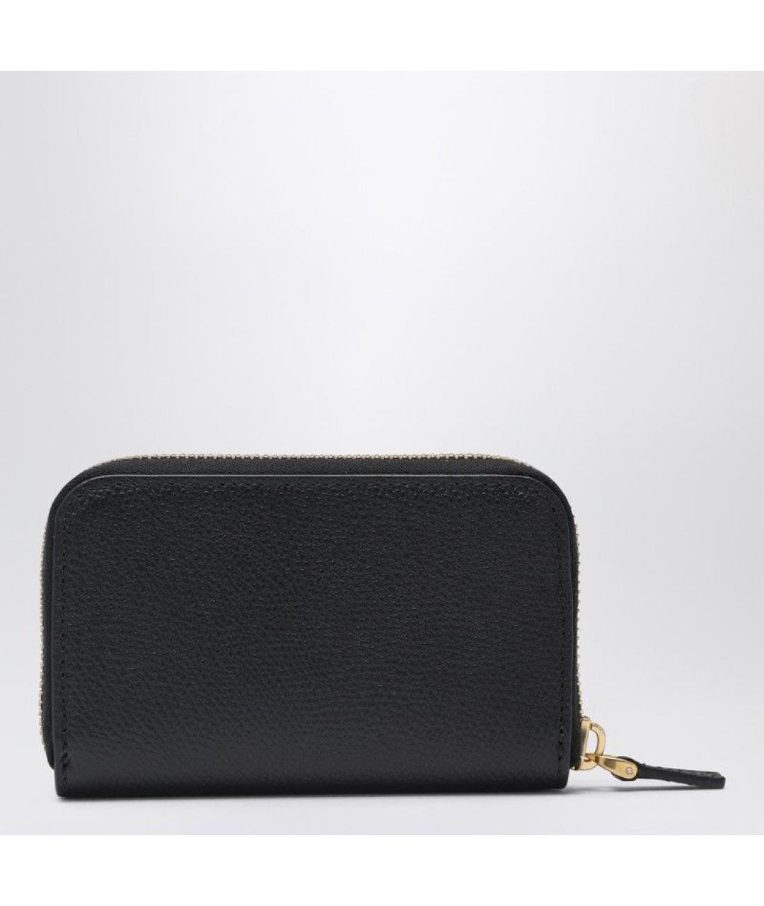 VALENTINO Черный кожаный кошелек, фото 2