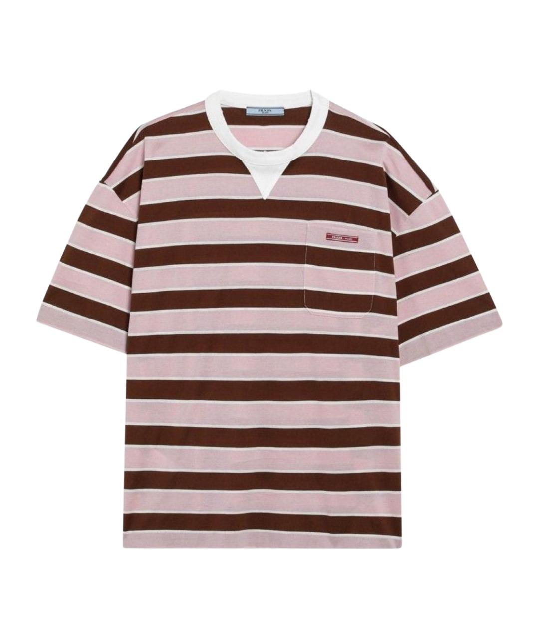 PRADA Розовая хлопковая футболка, фото 1