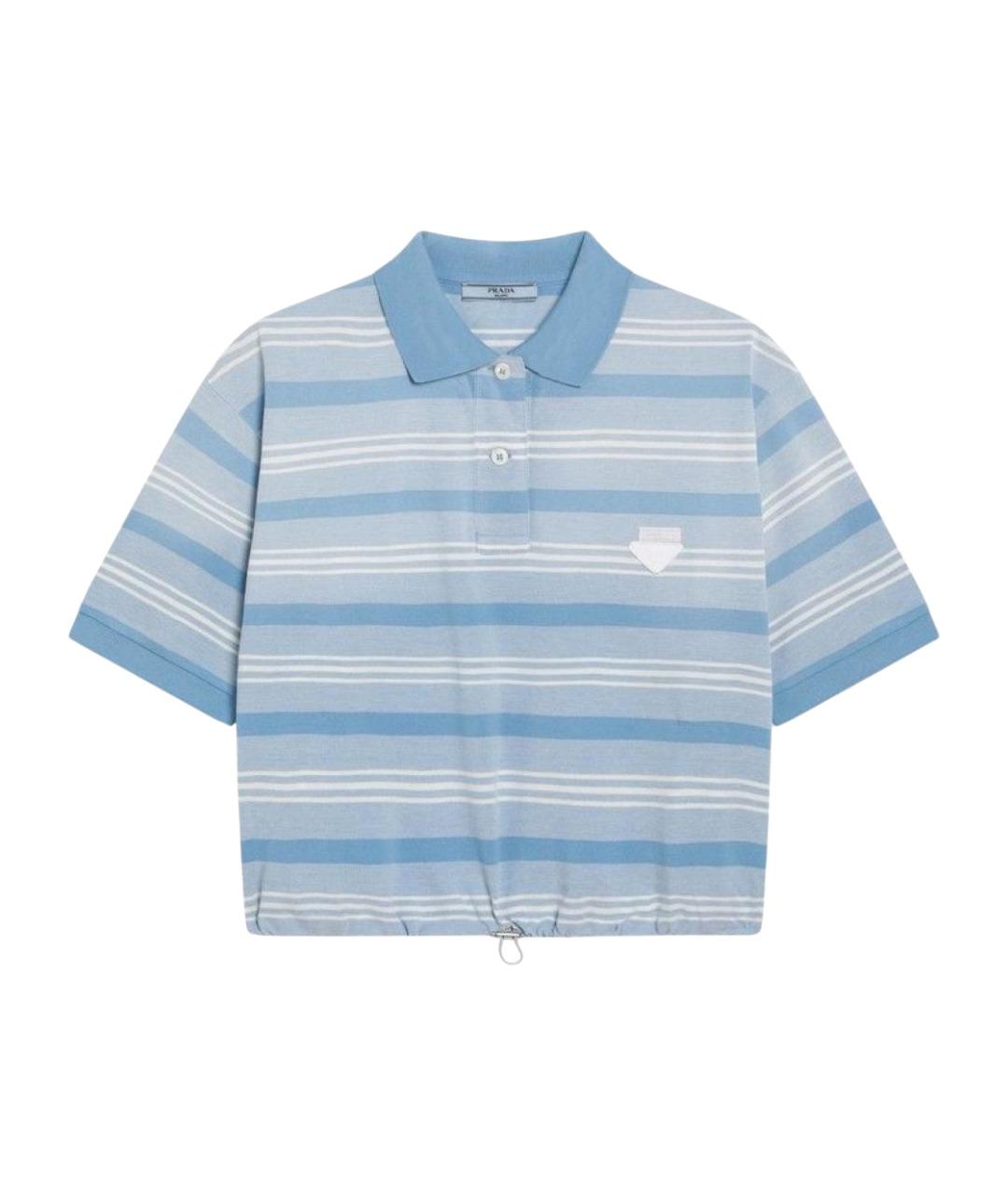 PRADA Голубая хлопковая футболка, фото 1