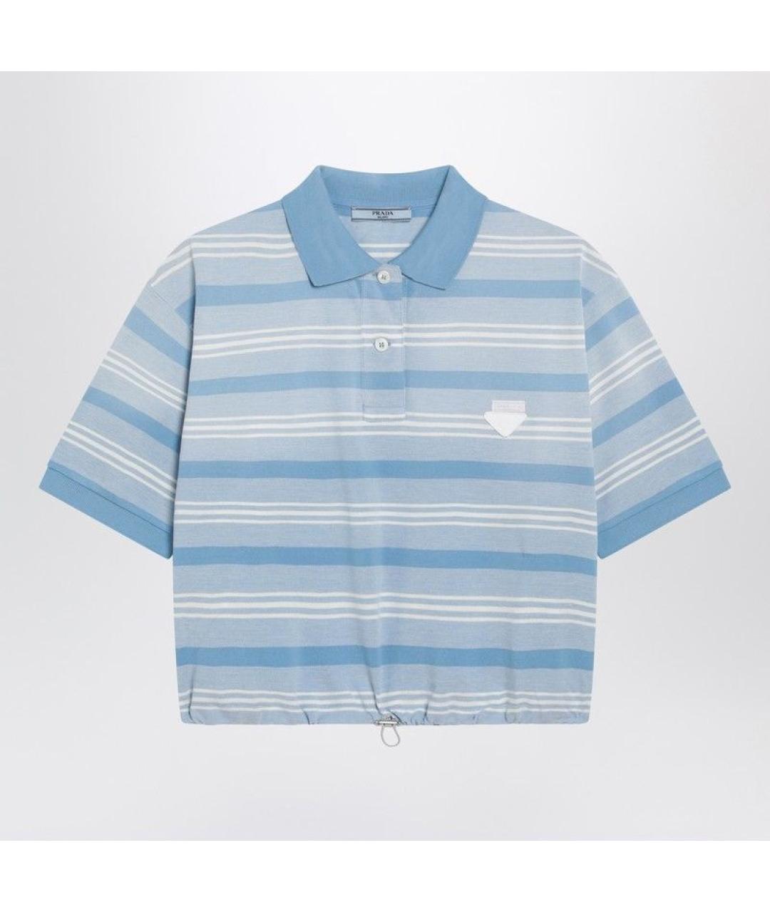 PRADA Голубая хлопковая футболка, фото 3
