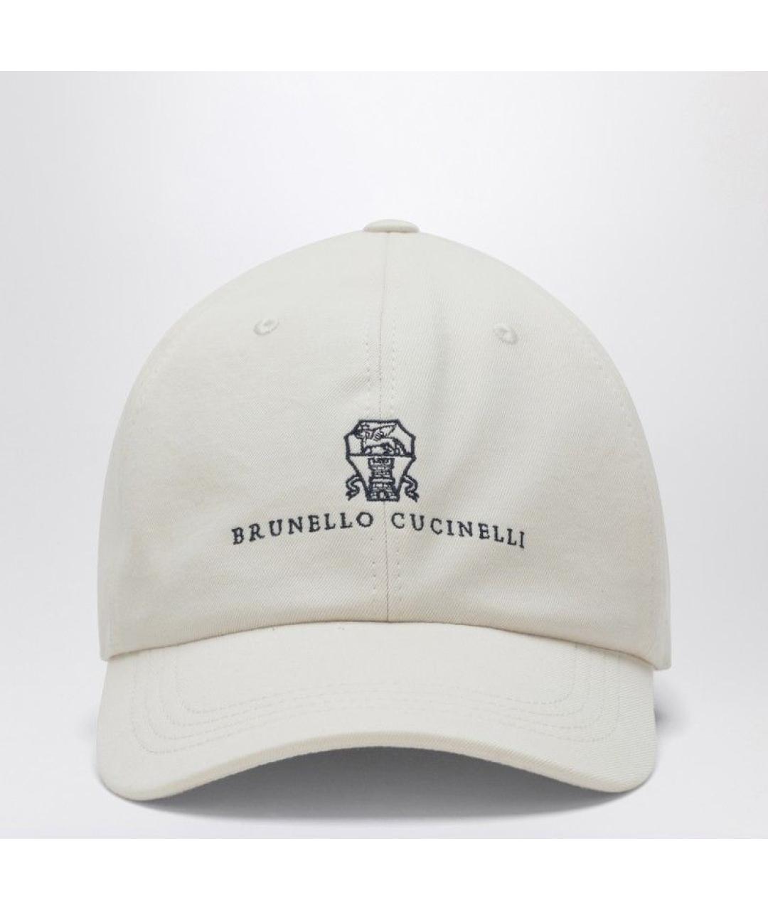 BRUNELLO CUCINELLI Белая хлопковая кепка/бейсболка, фото 3