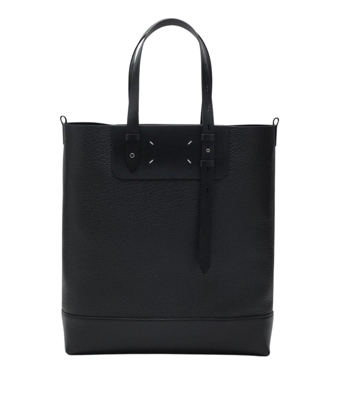 MAISON MARGIELA Черная кожаная сумка тоут, фото 3