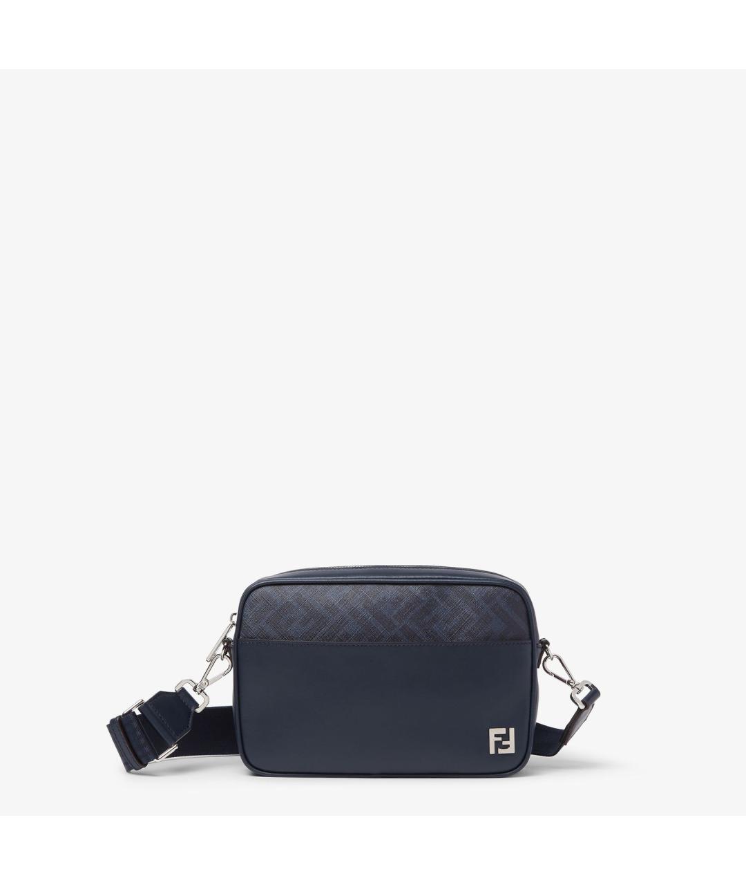 FENDI Темно-синяя кожаная сумка на плечо, фото 5