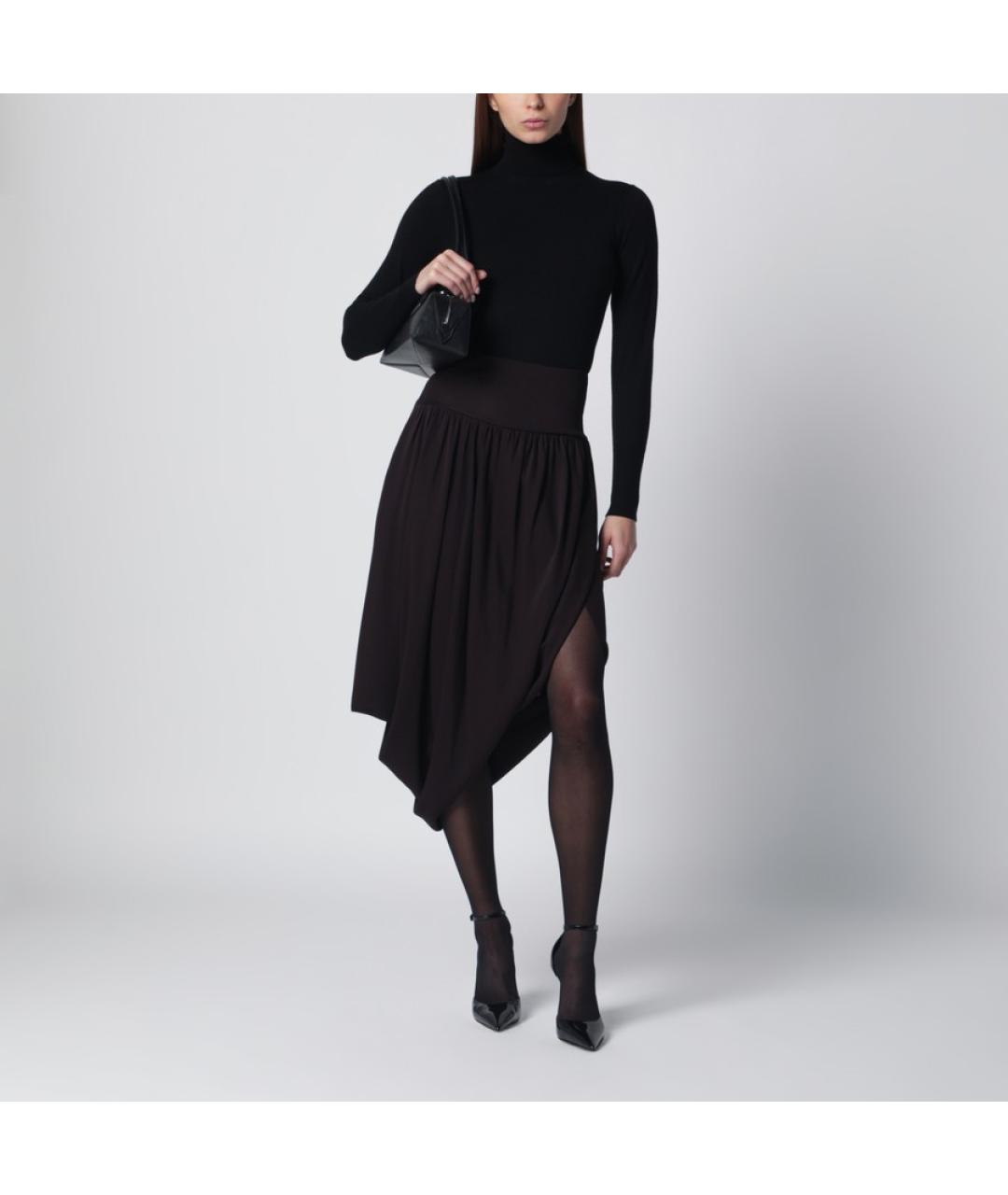 ALAIA Коричневая вискозная юбка миди, фото 3