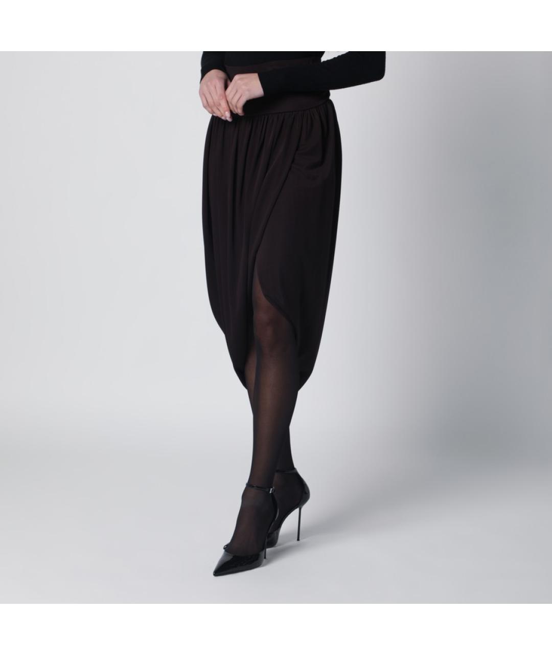 ALAIA Коричневая вискозная юбка миди, фото 4