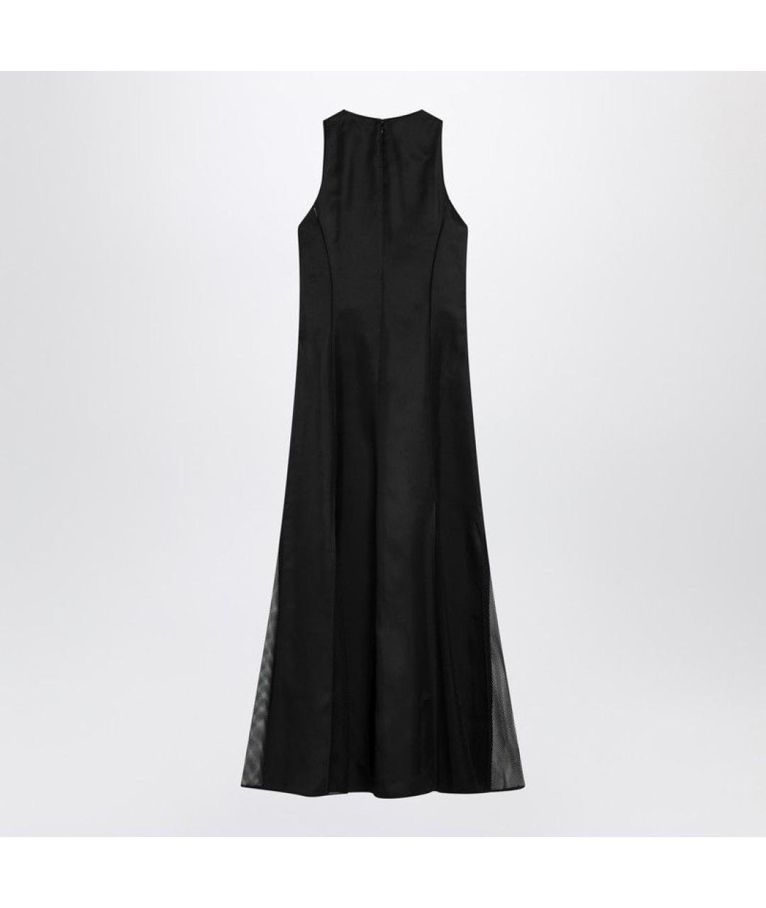 LOULOU STUDIO Черное шелковое повседневное платье, фото 2