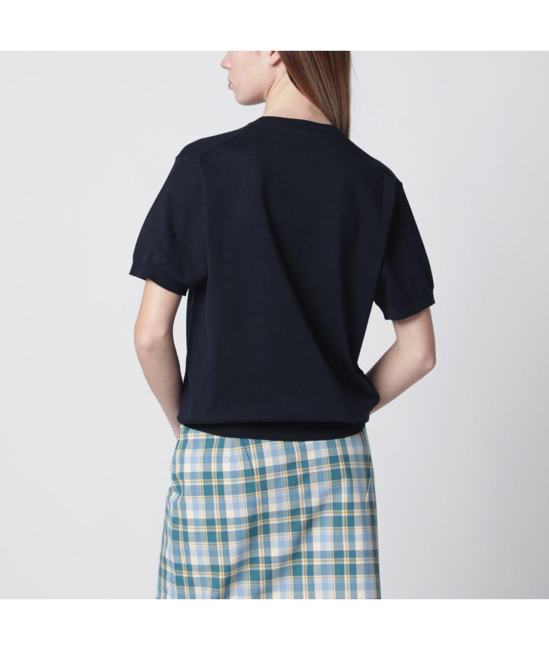 PRADA Темно-синий шелковый джемпер / свитер, фото 5