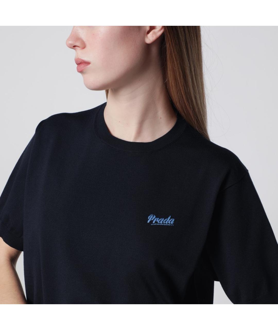 PRADA Темно-синий шелковый джемпер / свитер, фото 6