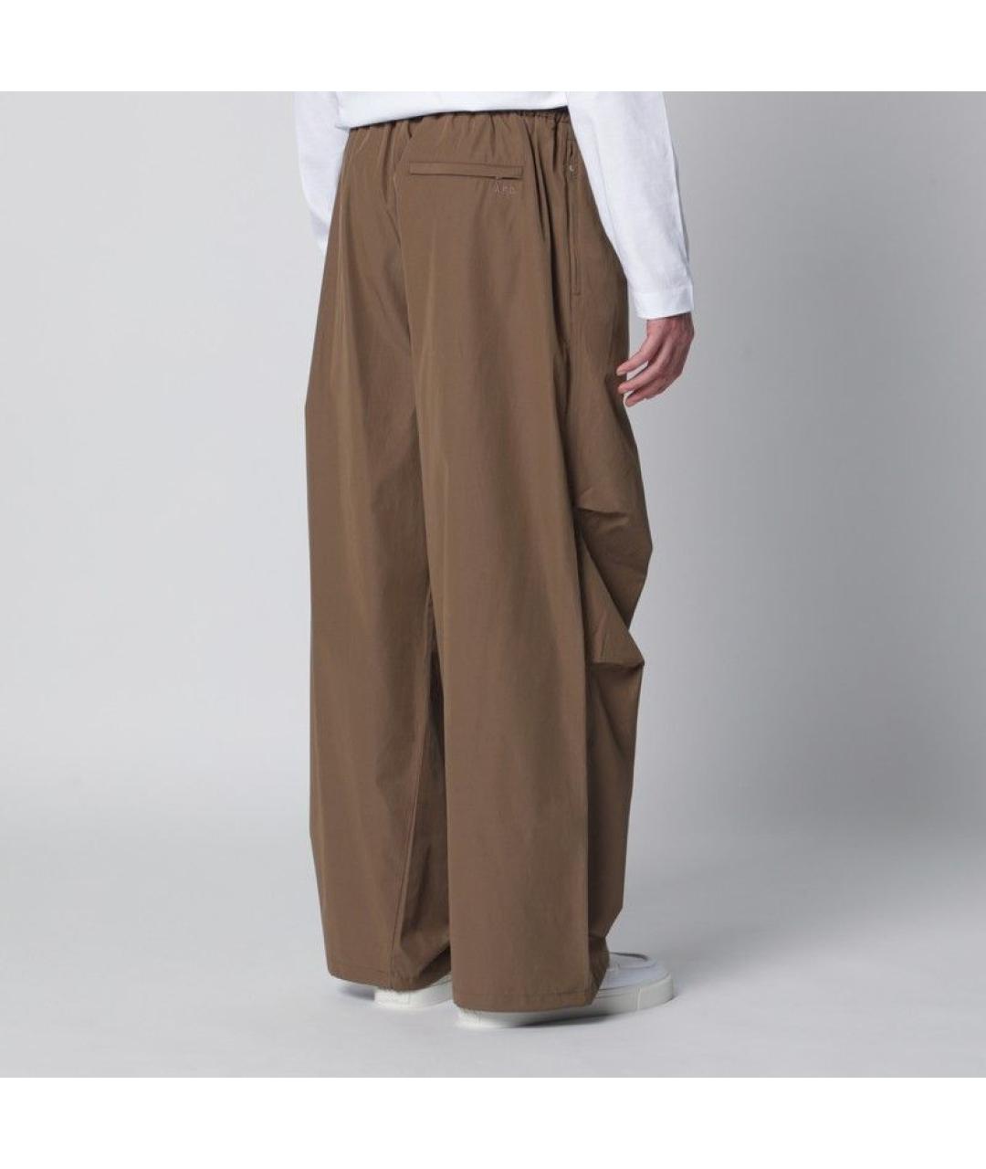 A.P.C. Коричневые полиэстеровые повседневные брюки, фото 2