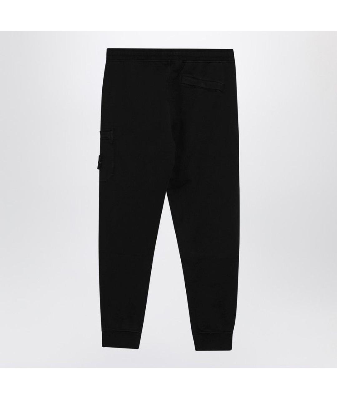 STONE ISLAND Черные хлопковые повседневные брюки, фото 2
