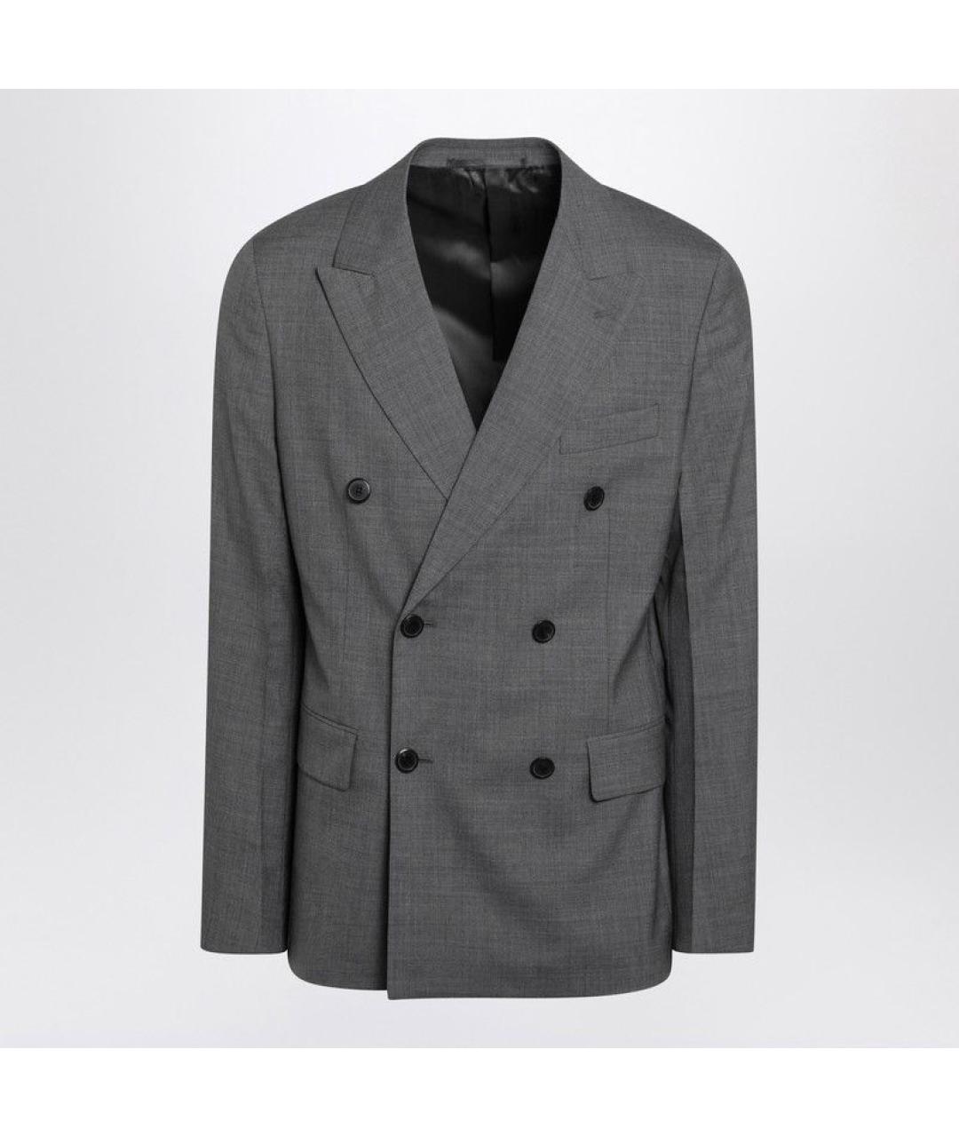 PRADA Серый шерстяной пиджак, фото 3