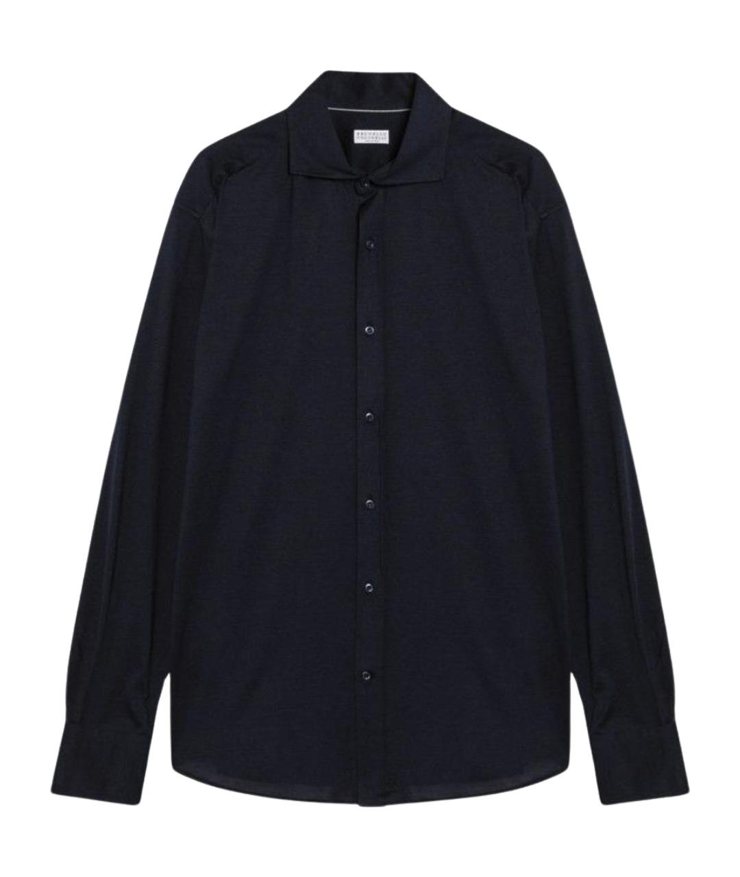 BRUNELLO CUCINELLI Синяя шелковая кэжуал рубашка, фото 1