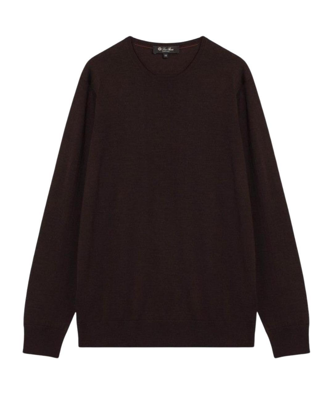 LORO PIANA Коричневый шерстяной джемпер / свитер, фото 1