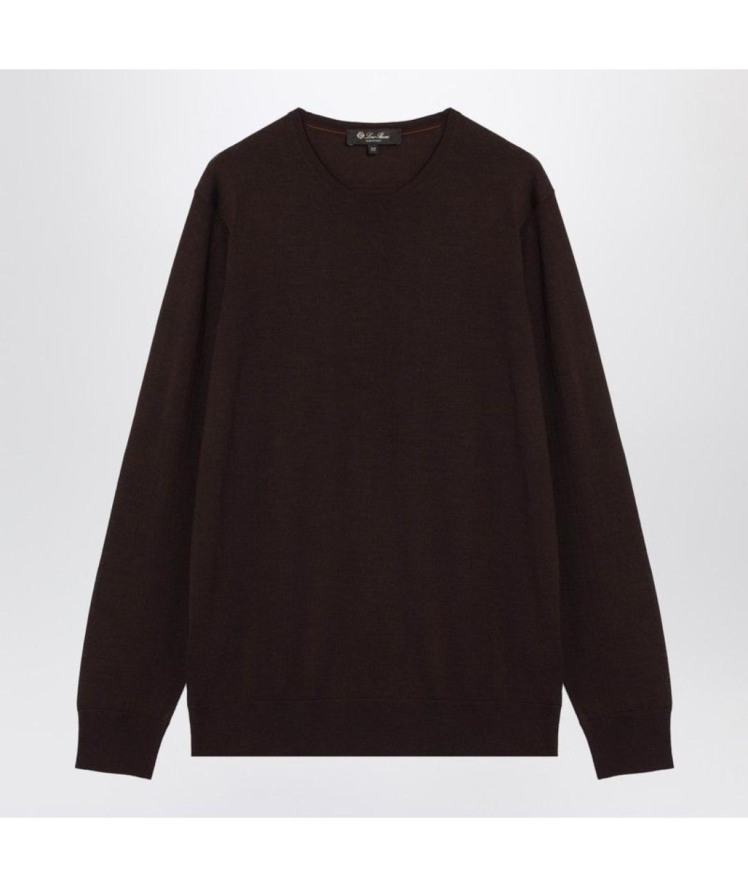 LORO PIANA Коричневый шерстяной джемпер / свитер, фото 3