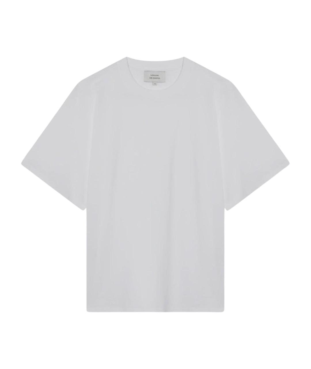 LOULOU STUDIO Белая хлопковая футболка, фото 1