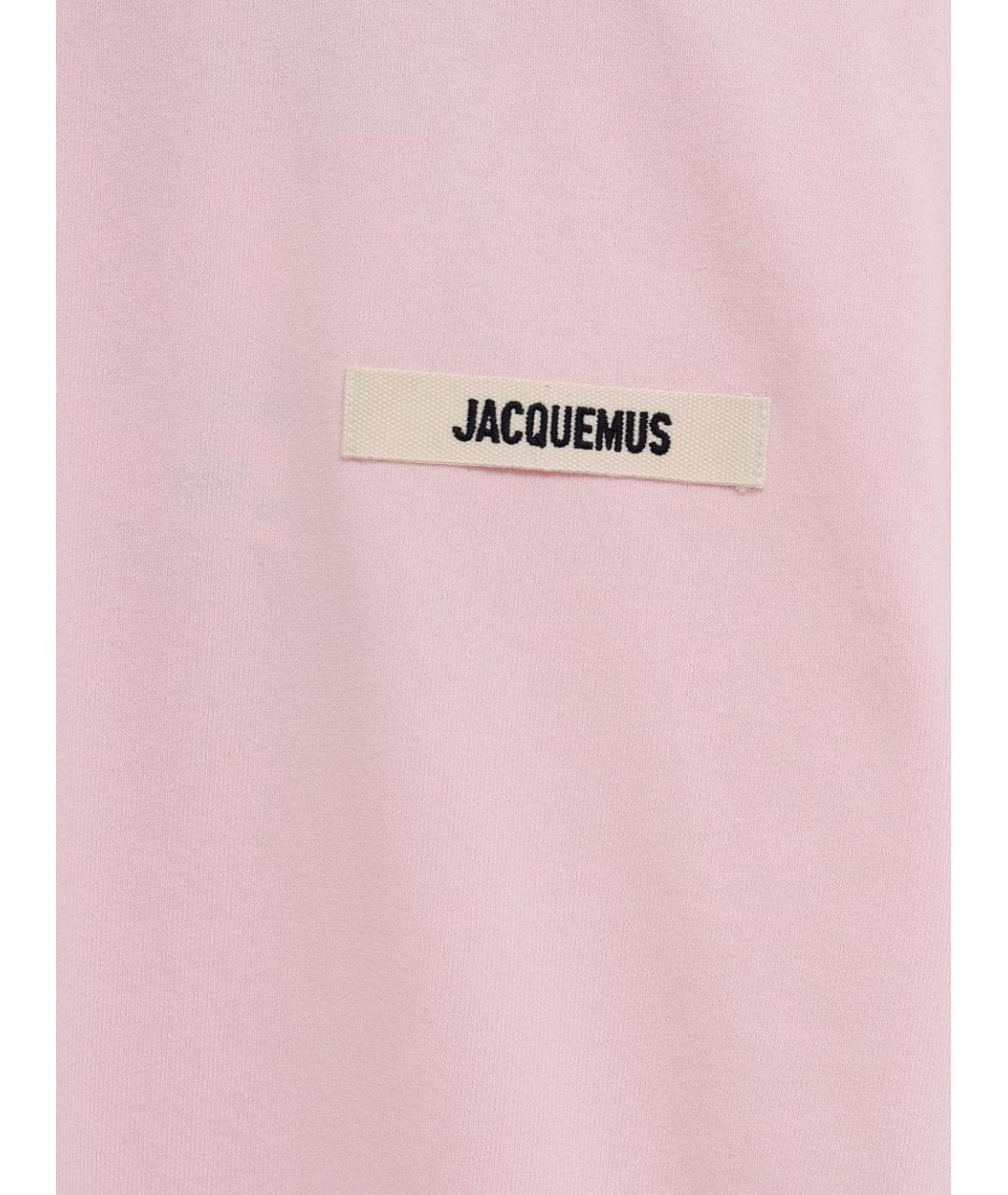 JACQUEMUS Розовая хлопковая футболка, фото 2
