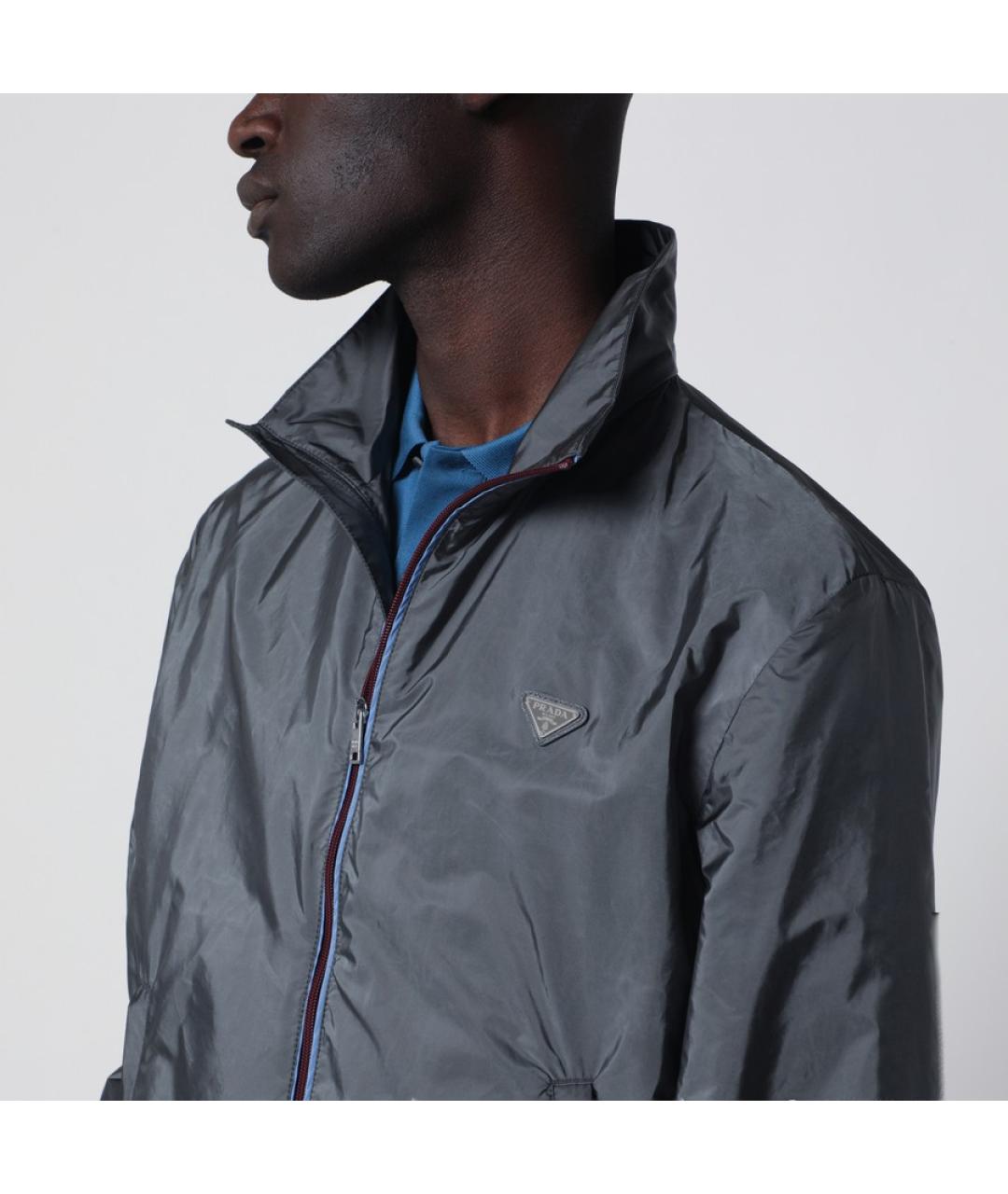 PRADA Серая полиамидовая куртка, фото 5