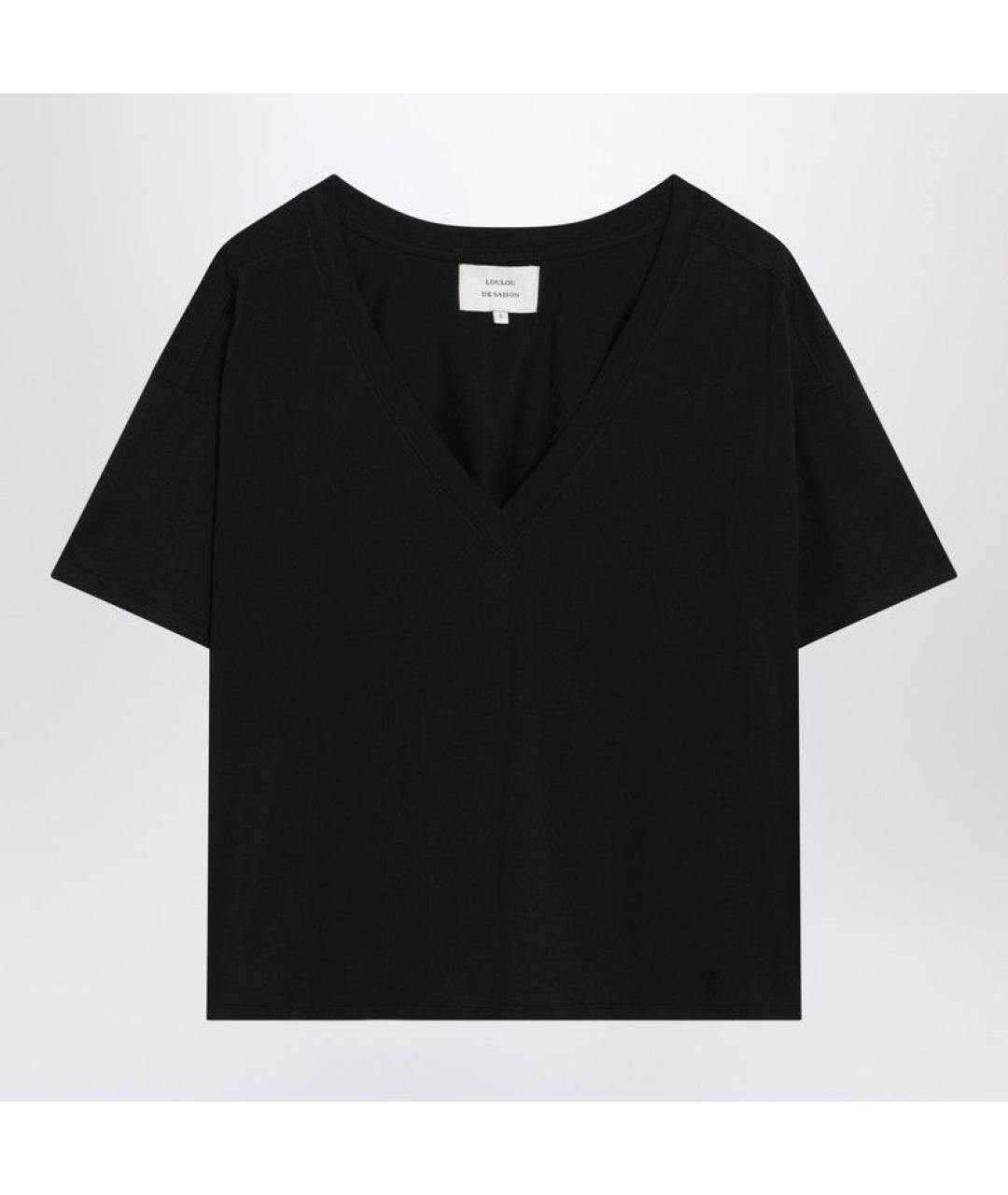 LOULOU STUDIO Черная хлопковая футболка, фото 3