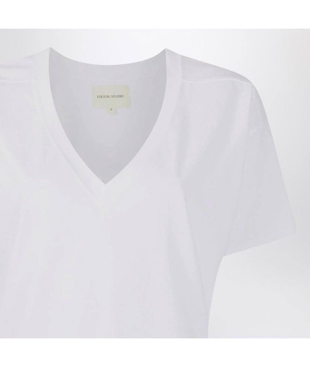 LOULOU STUDIO Белая хлопковая футболка, фото 2