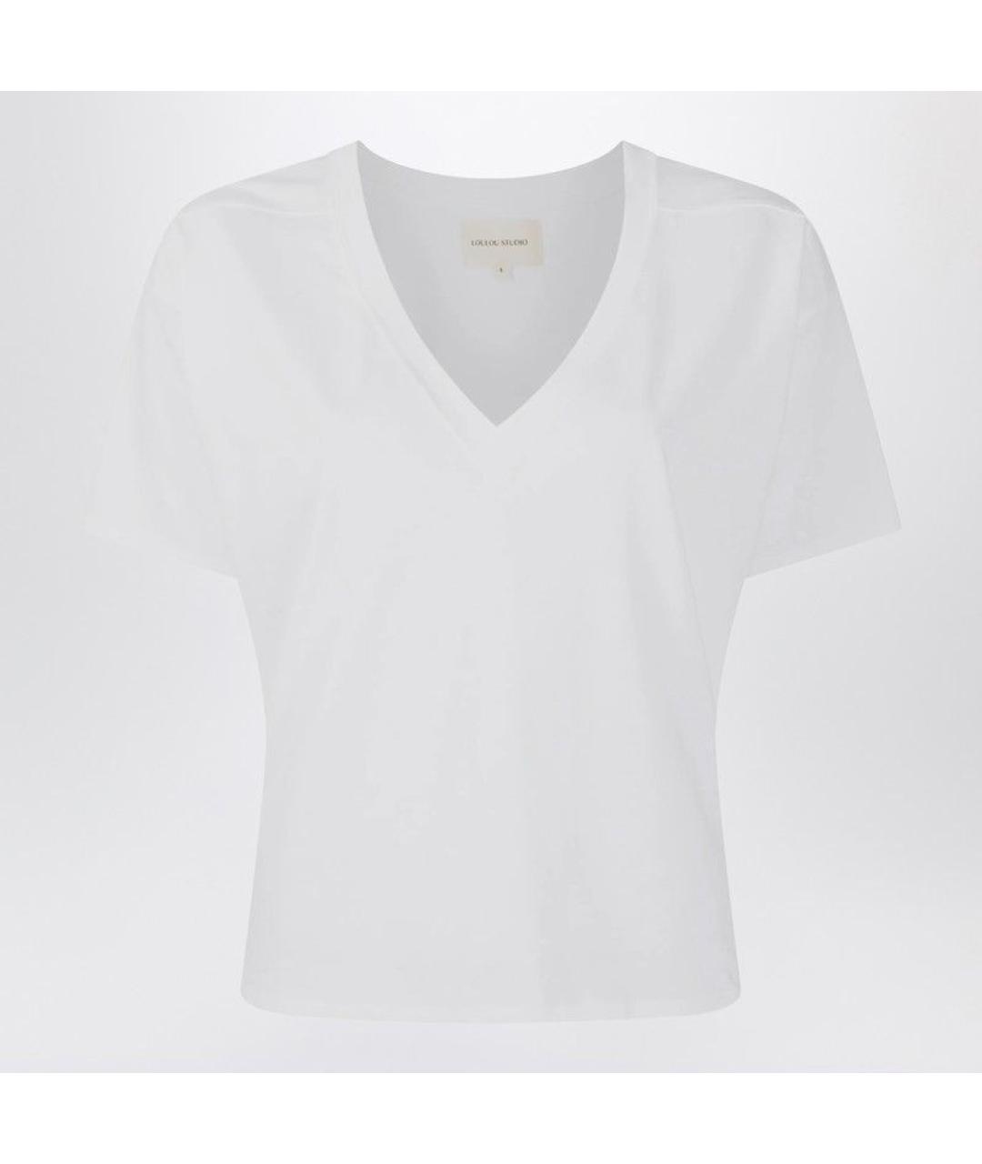 LOULOU STUDIO Белая хлопковая футболка, фото 3