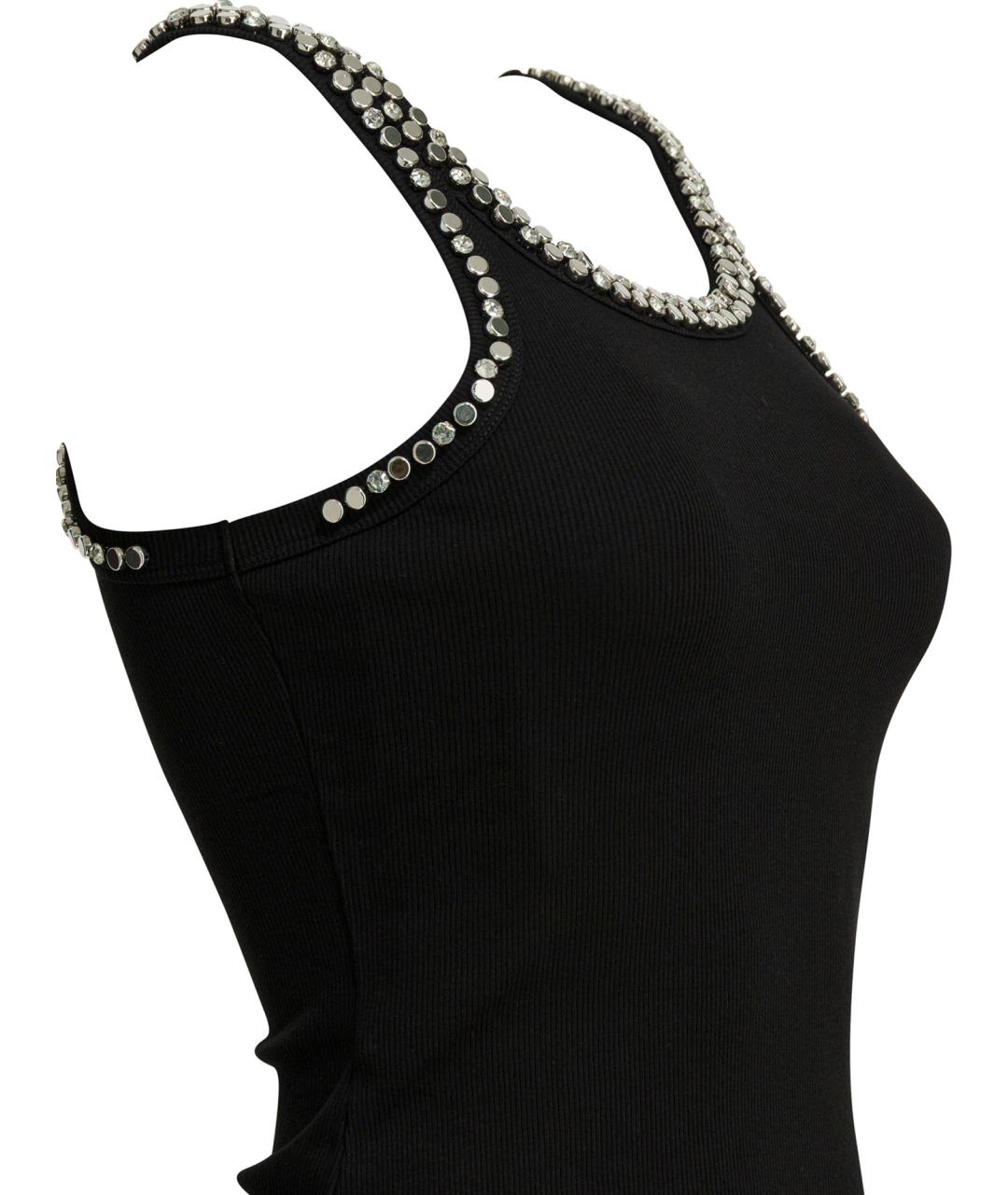 PINKO Черная хлопковая майка, фото 4