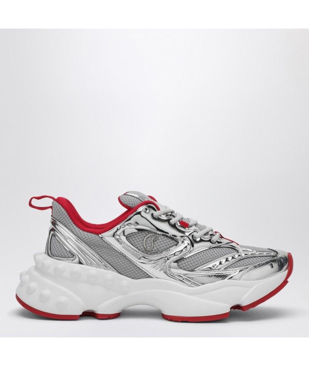 CHRISTIAN LOUBOUTIN Серебряные высокие кроссовки / кеды, фото 3