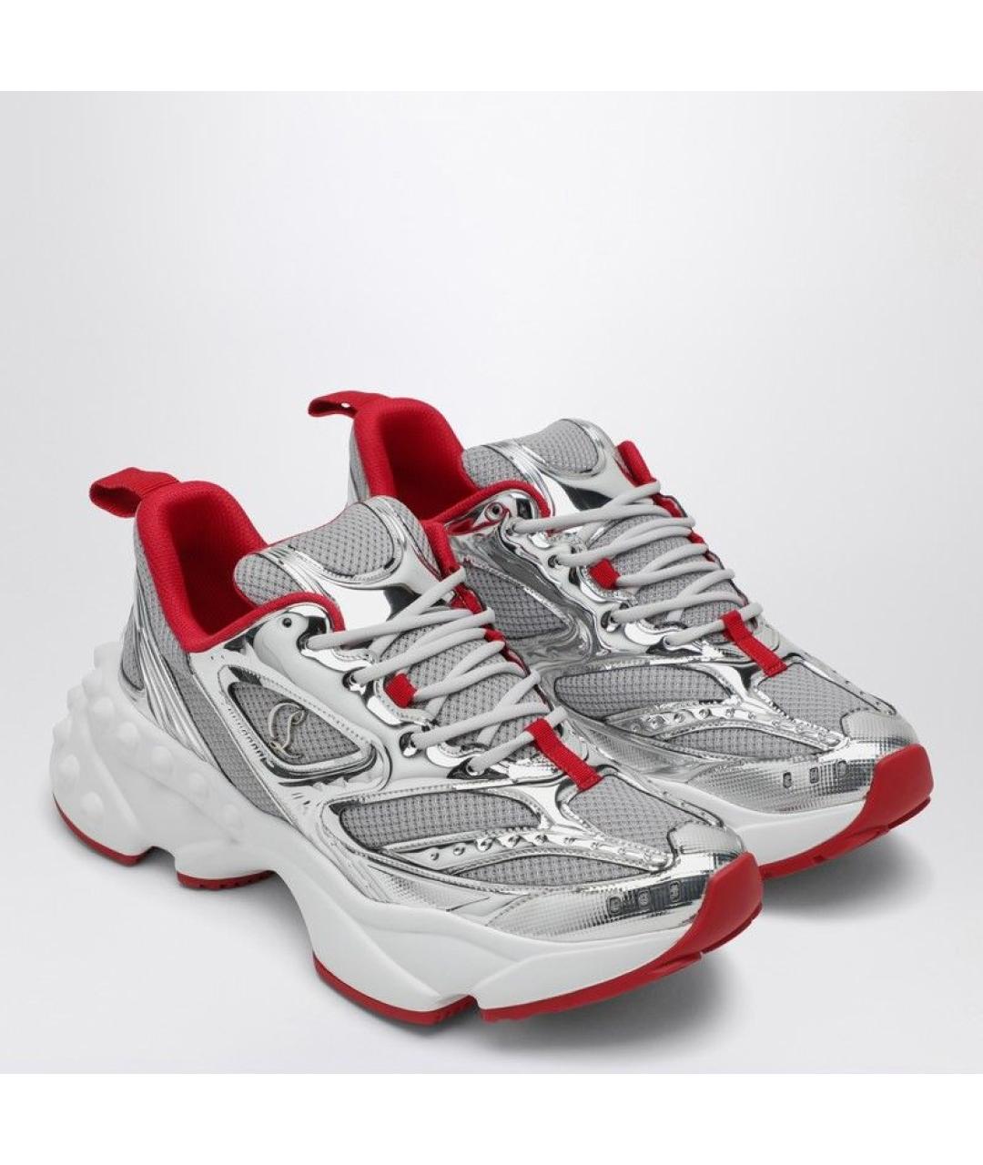 CHRISTIAN LOUBOUTIN Серебряные высокие кроссовки / кеды, фото 2