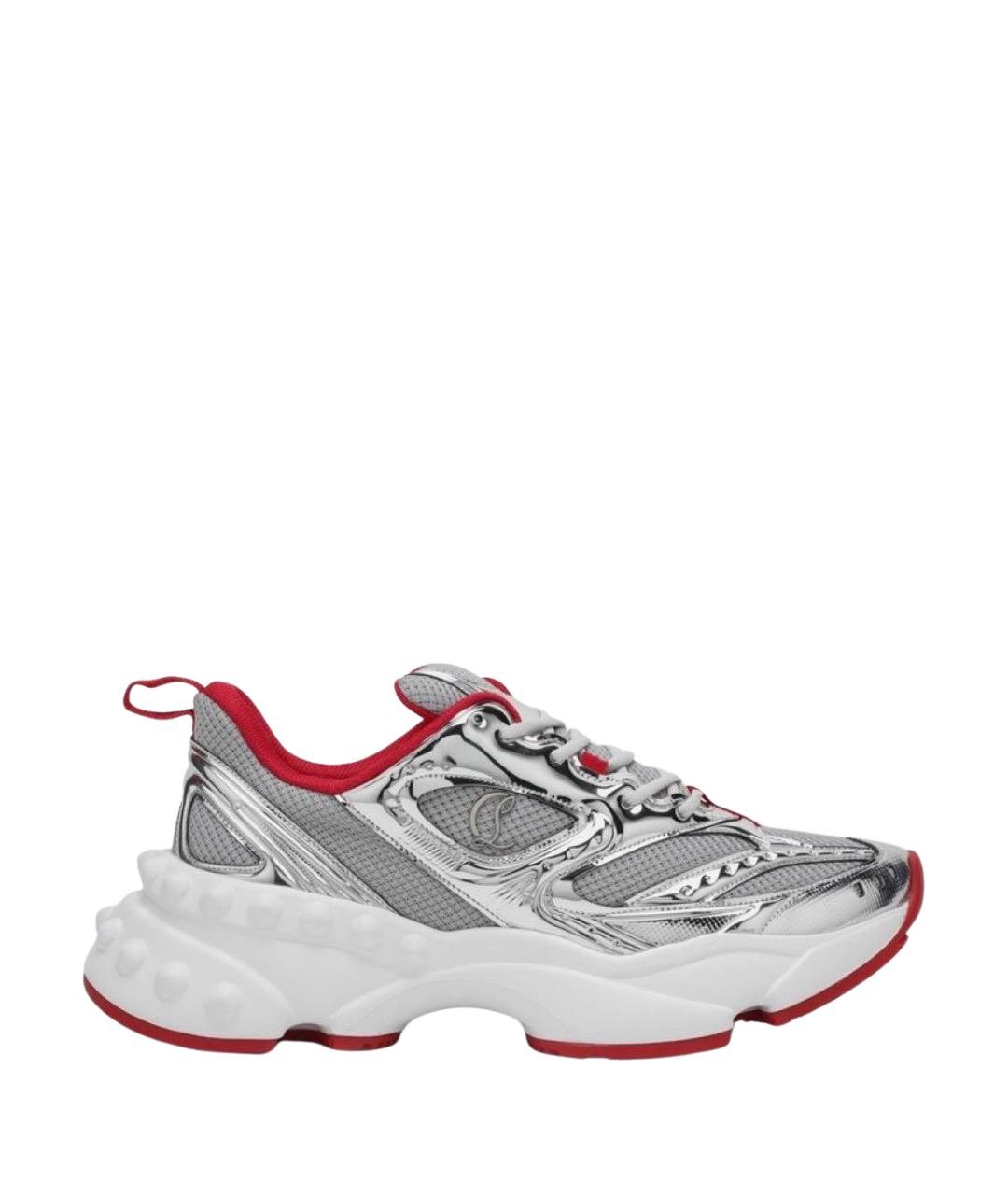 CHRISTIAN LOUBOUTIN Серебряные высокие кроссовки / кеды, фото 1