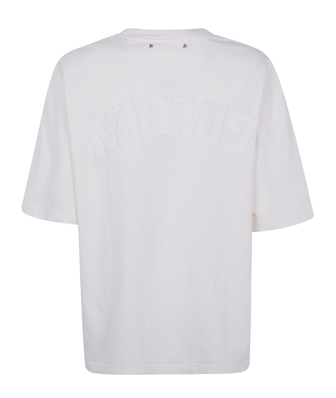 GOLDEN GOOSE DELUXE BRAND Белая хлопковая футболка, фото 2