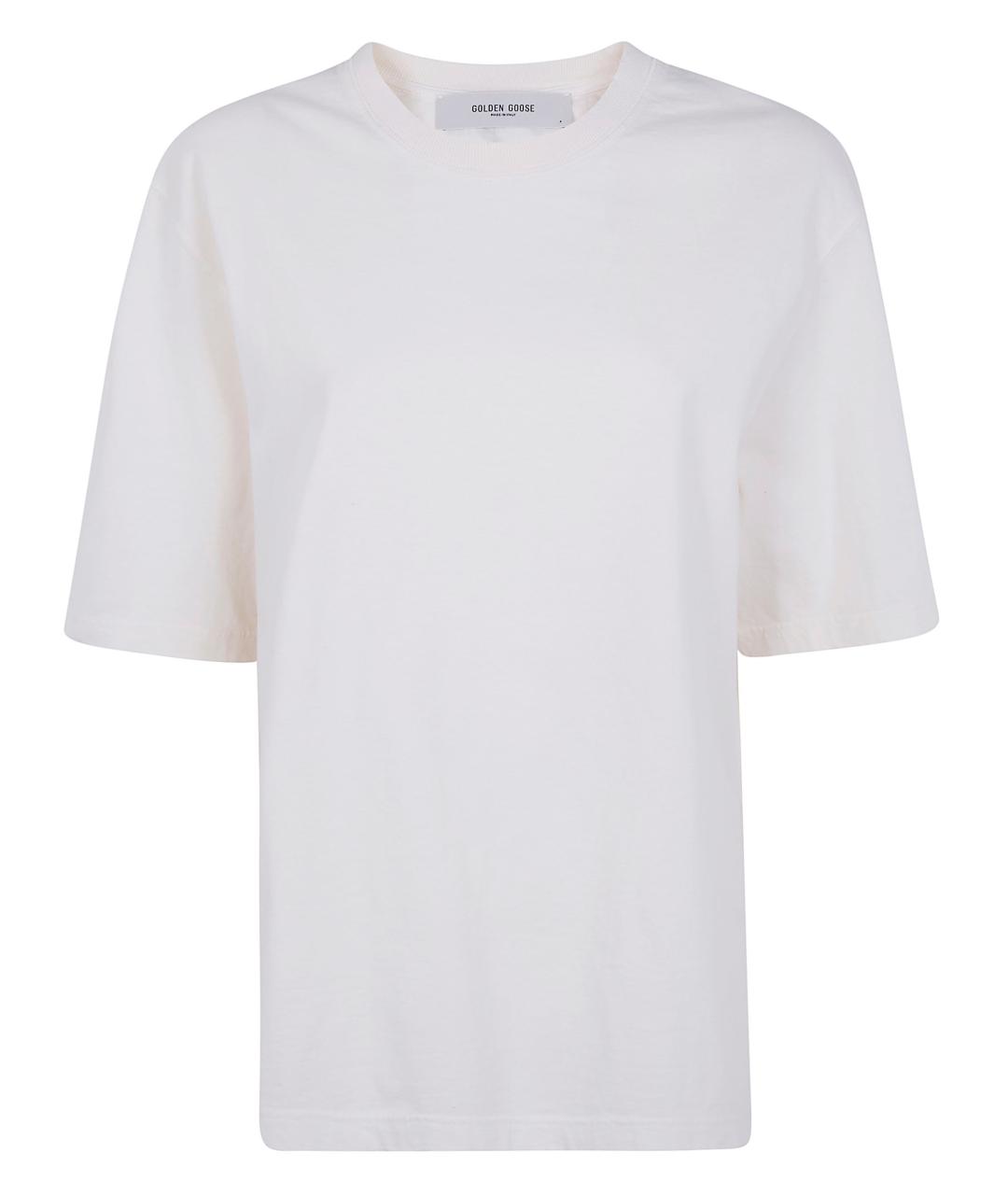 GOLDEN GOOSE DELUXE BRAND Белая хлопковая футболка, фото 1