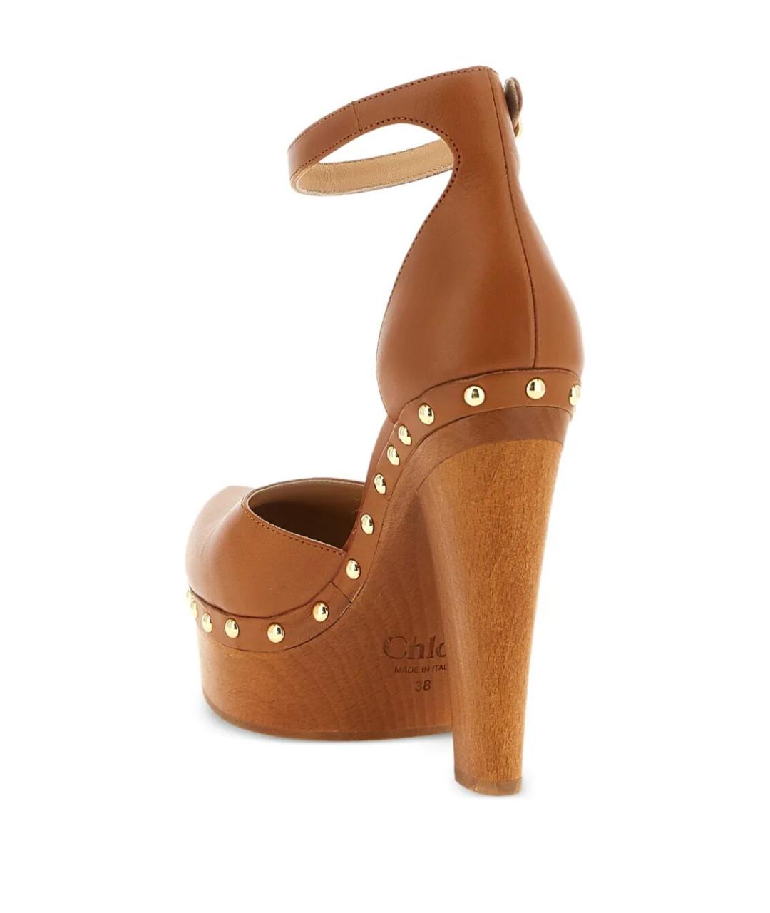 CHLOE Коричневые кожаные туфли, фото 4