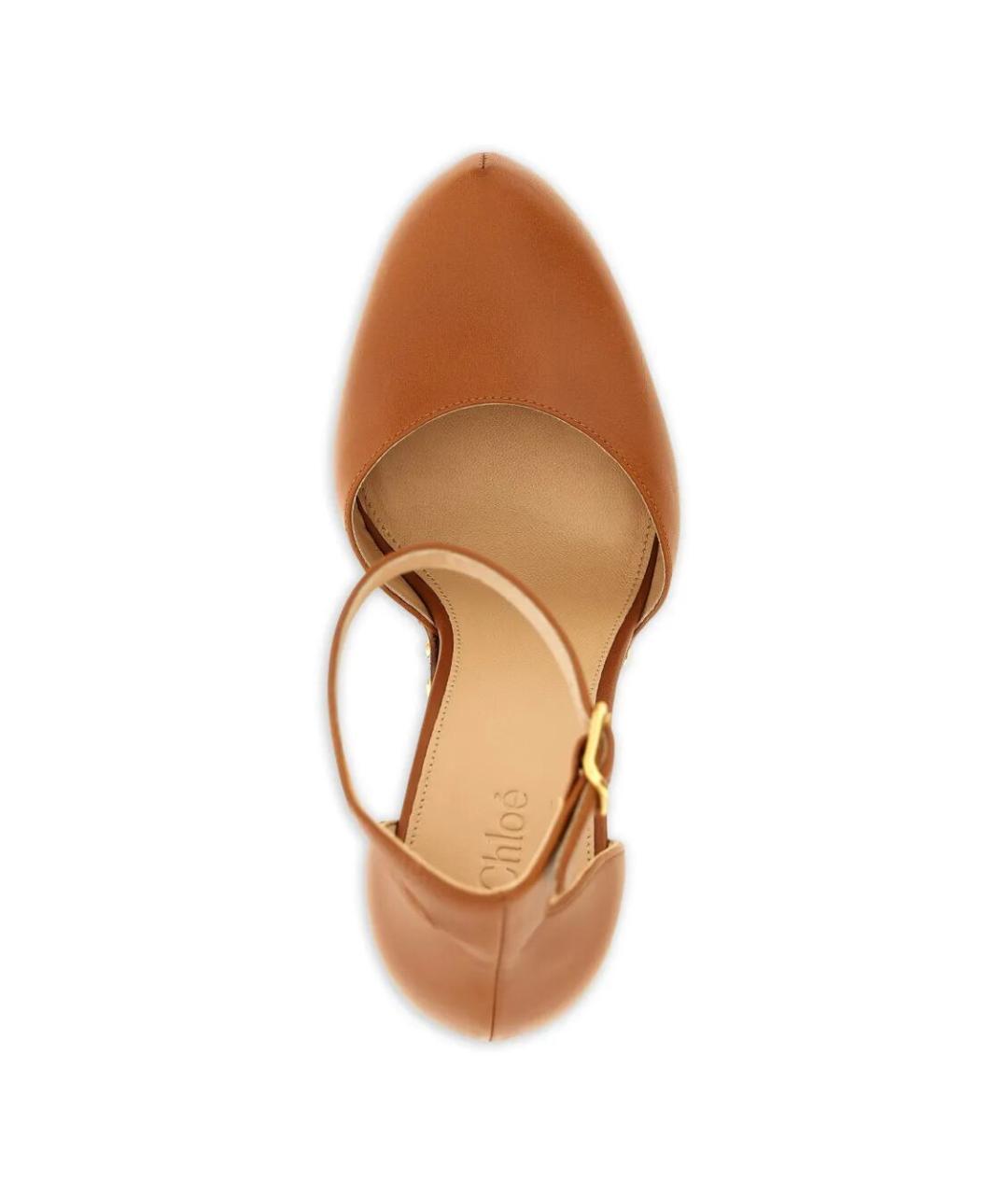 CHLOE Коричневые кожаные туфли, фото 3