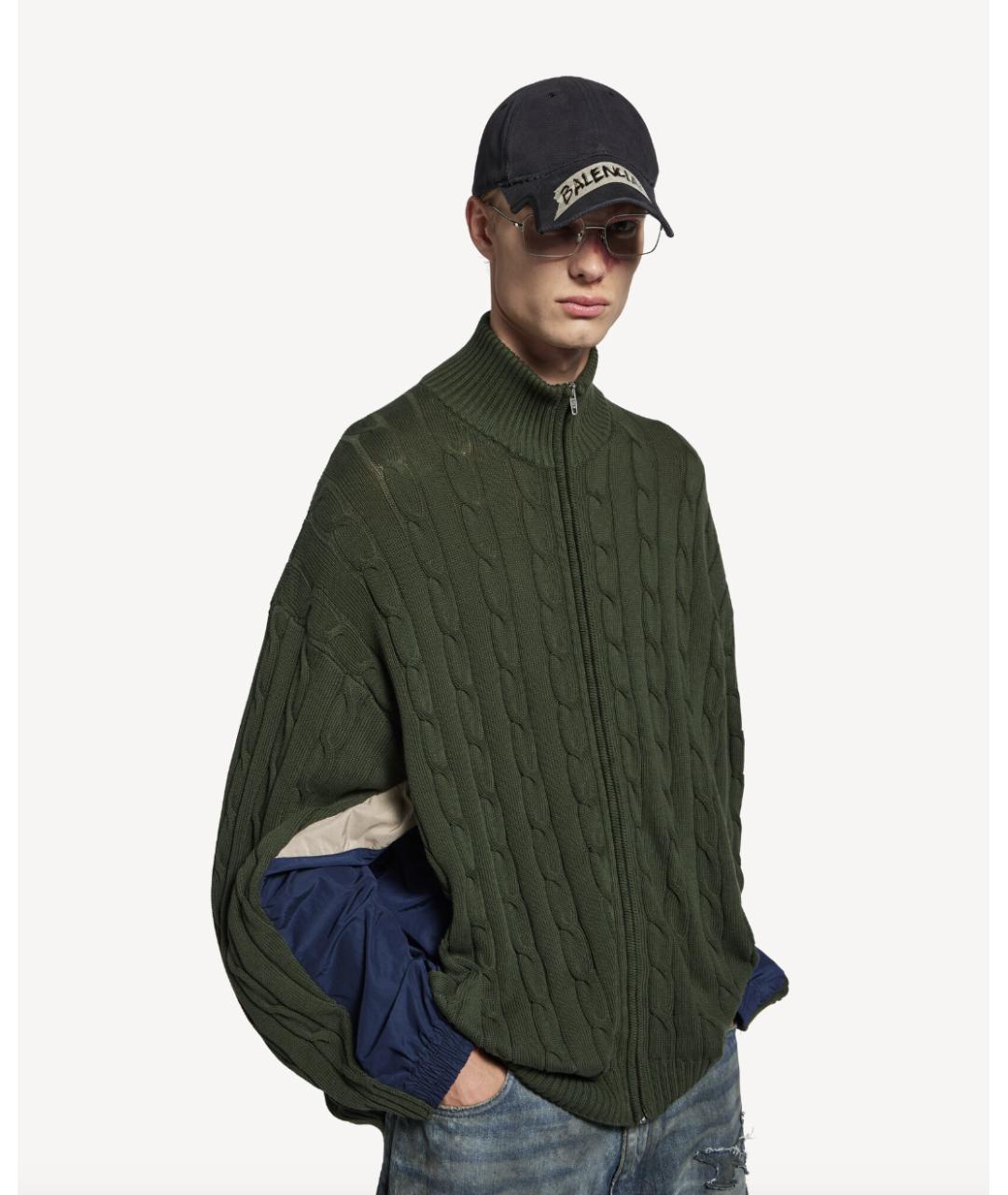 BALENCIAGA Зеленая хлопковая куртка, фото 7