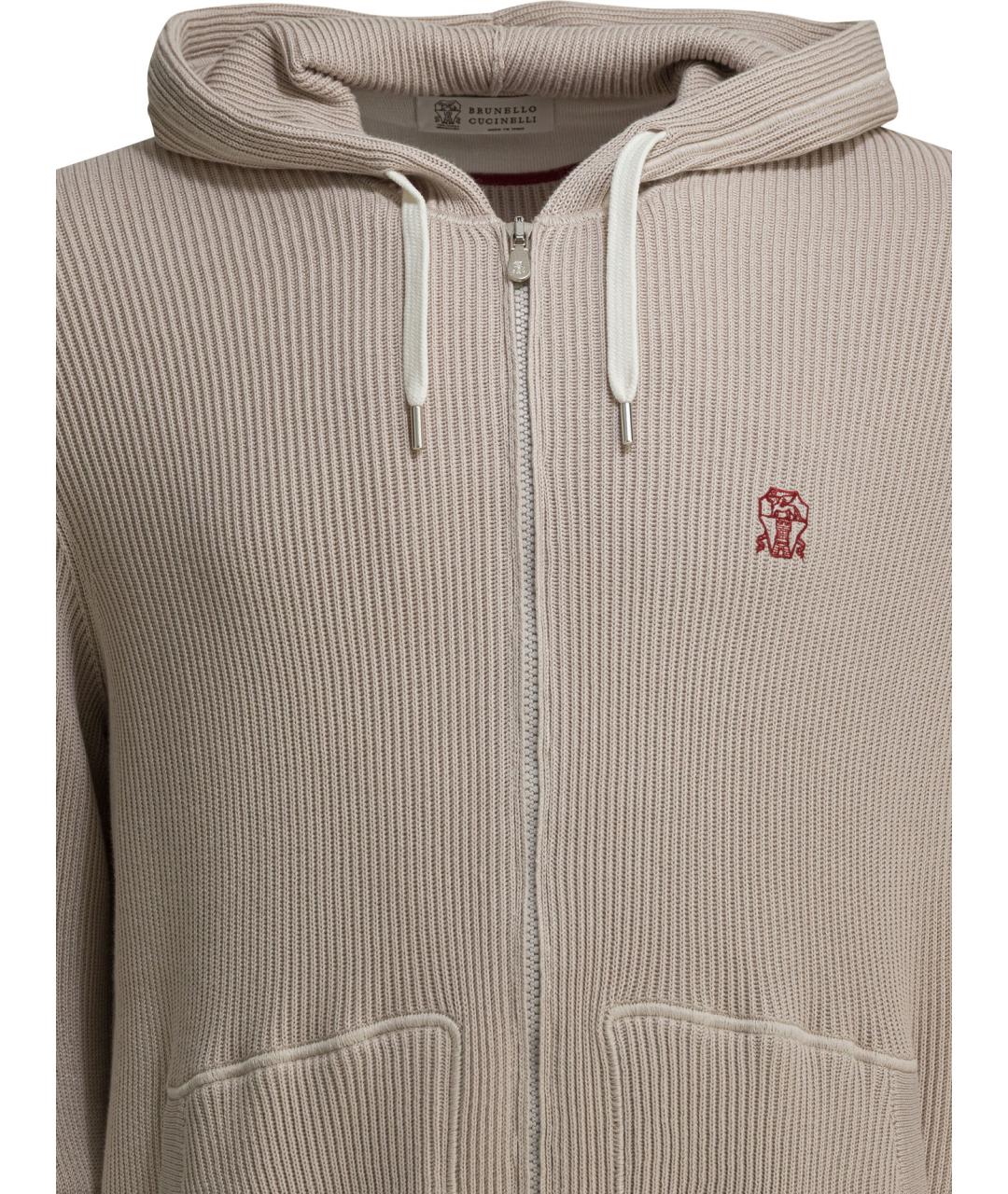 BRUNELLO CUCINELLI Бежевый хлопковый кардиган, фото 3