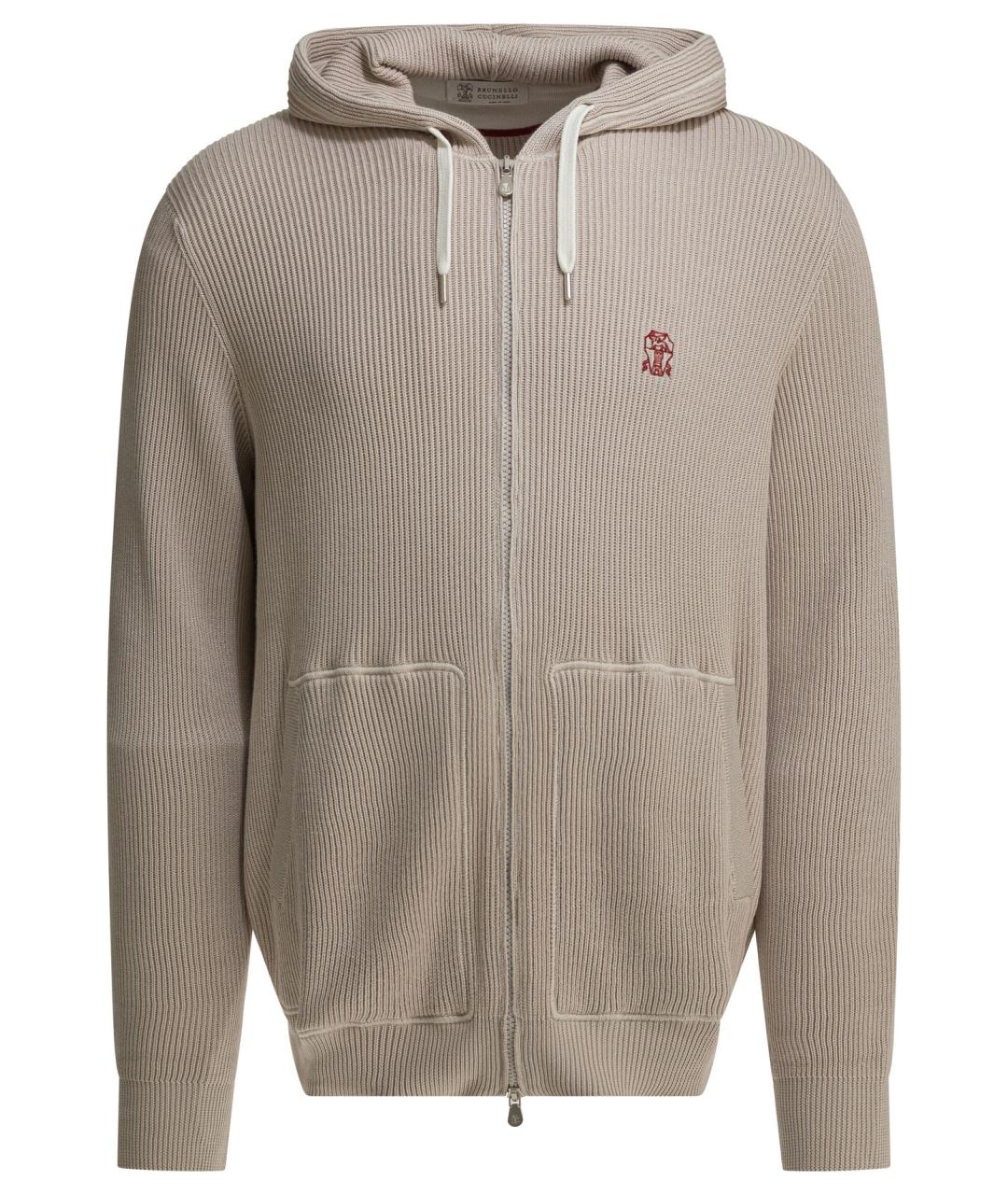 BRUNELLO CUCINELLI Бежевый хлопковый кардиган, фото 1