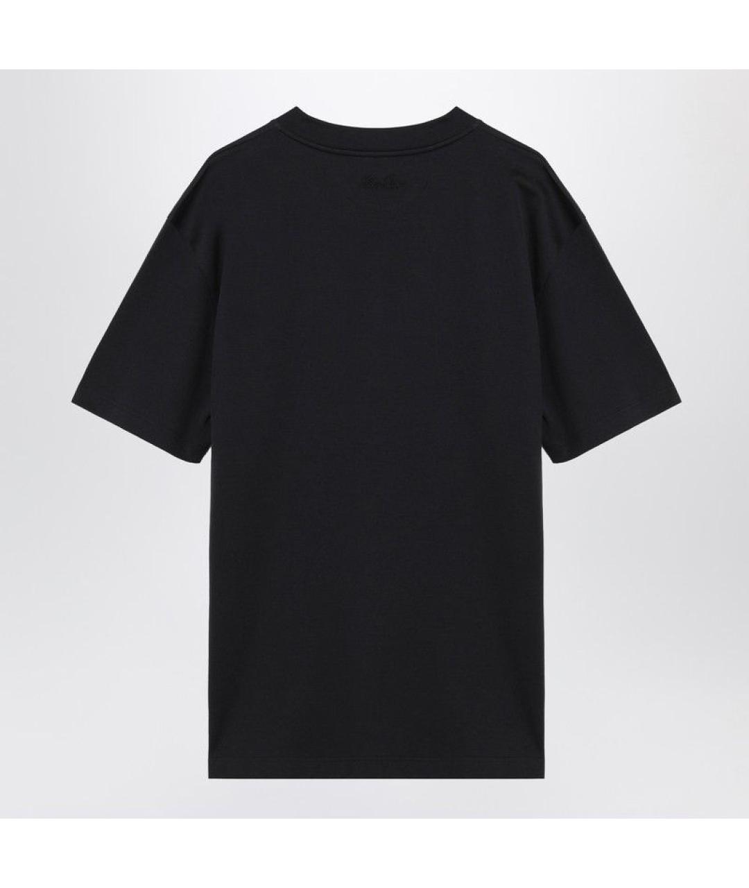 LORO PIANA Темно-синяя хлопковая футболка, фото 2