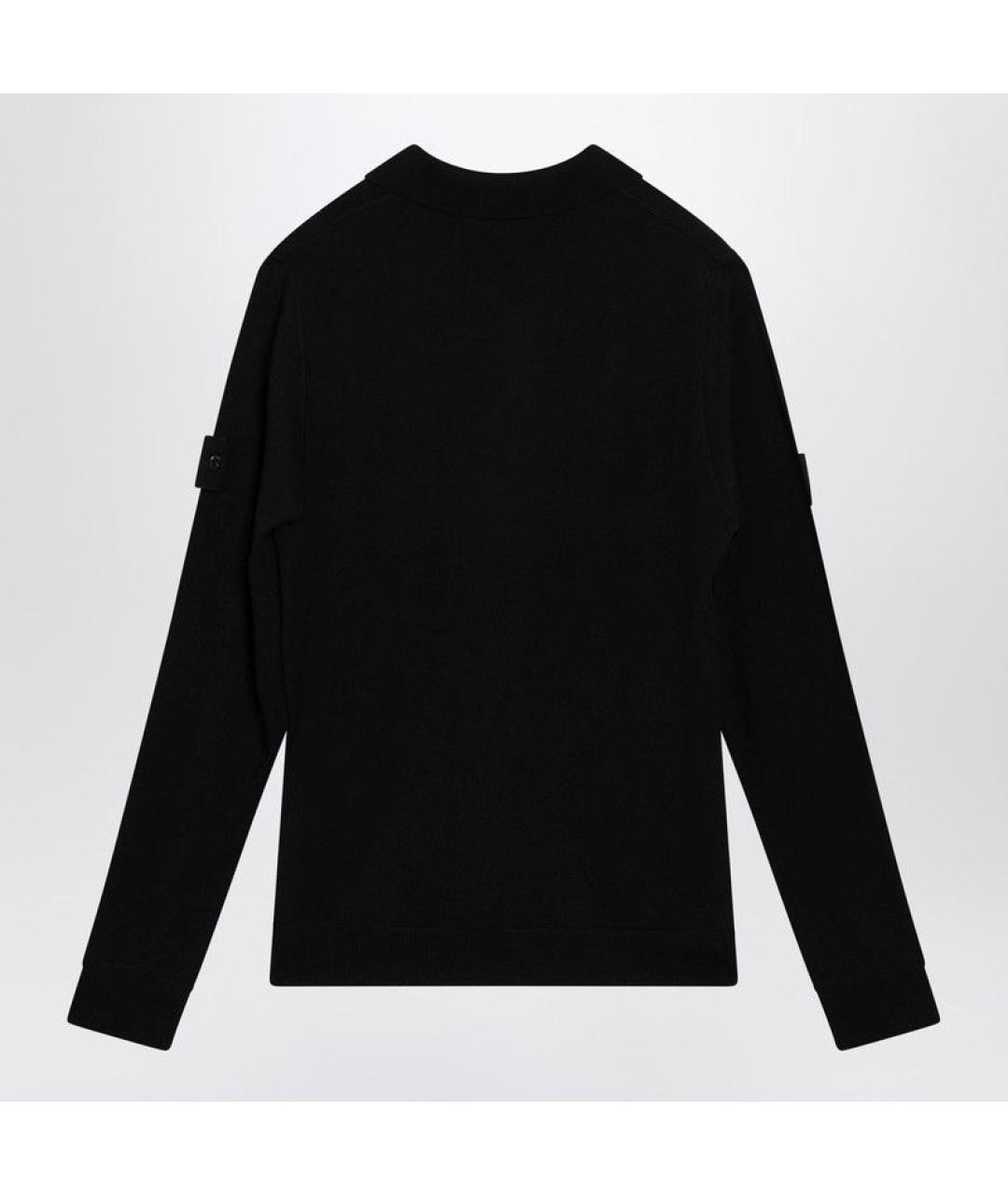 STONE ISLAND Черный шерстяной джемпер / свитер, фото 2