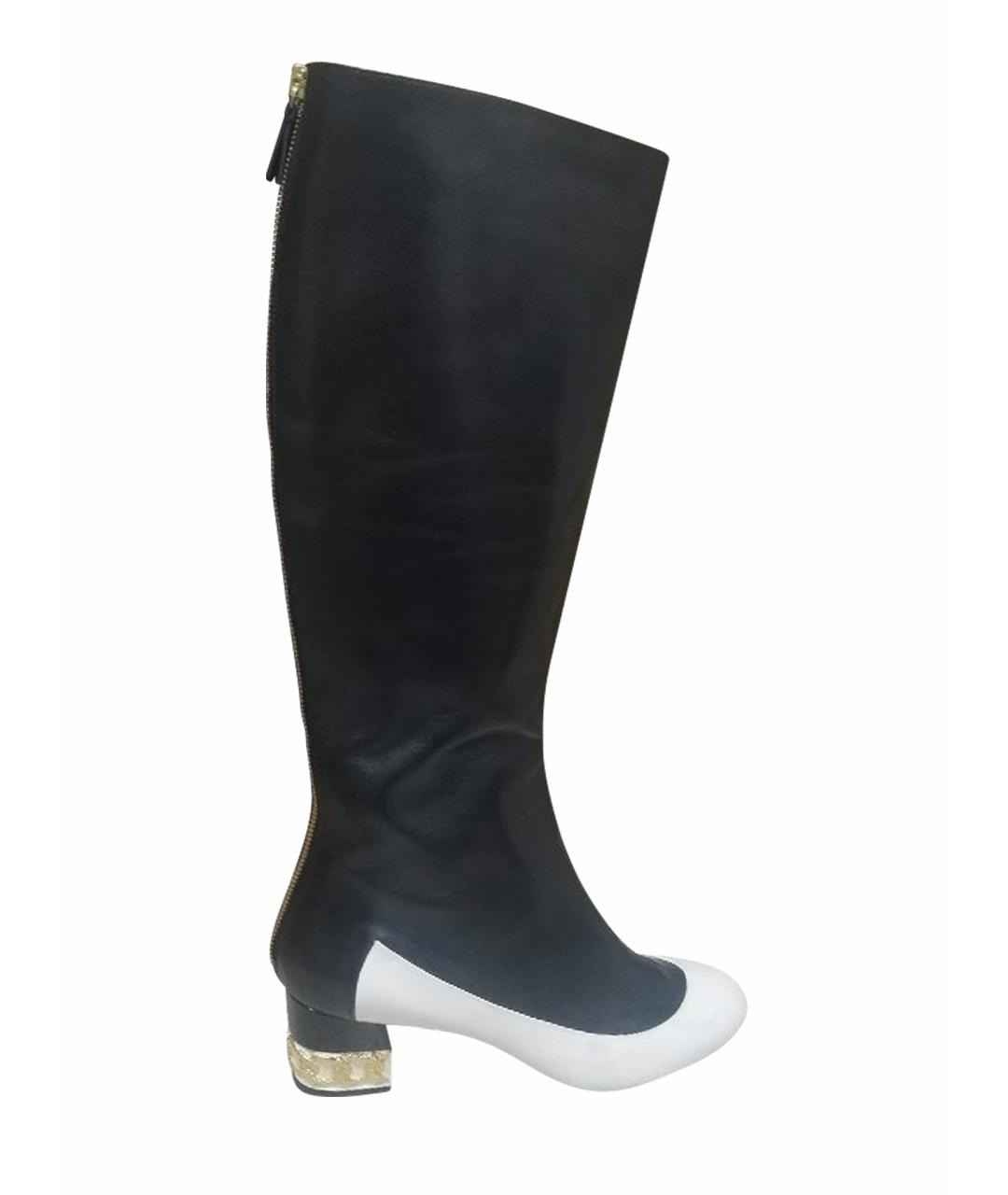 CASADEI Черные кожаные сапоги, фото 1