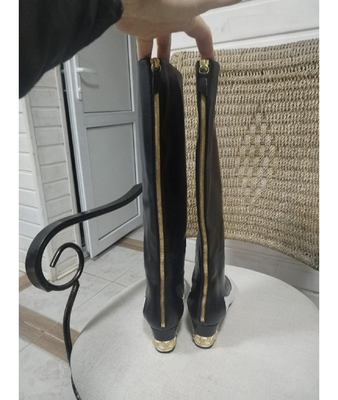 CASADEI Черные кожаные сапоги, фото 4