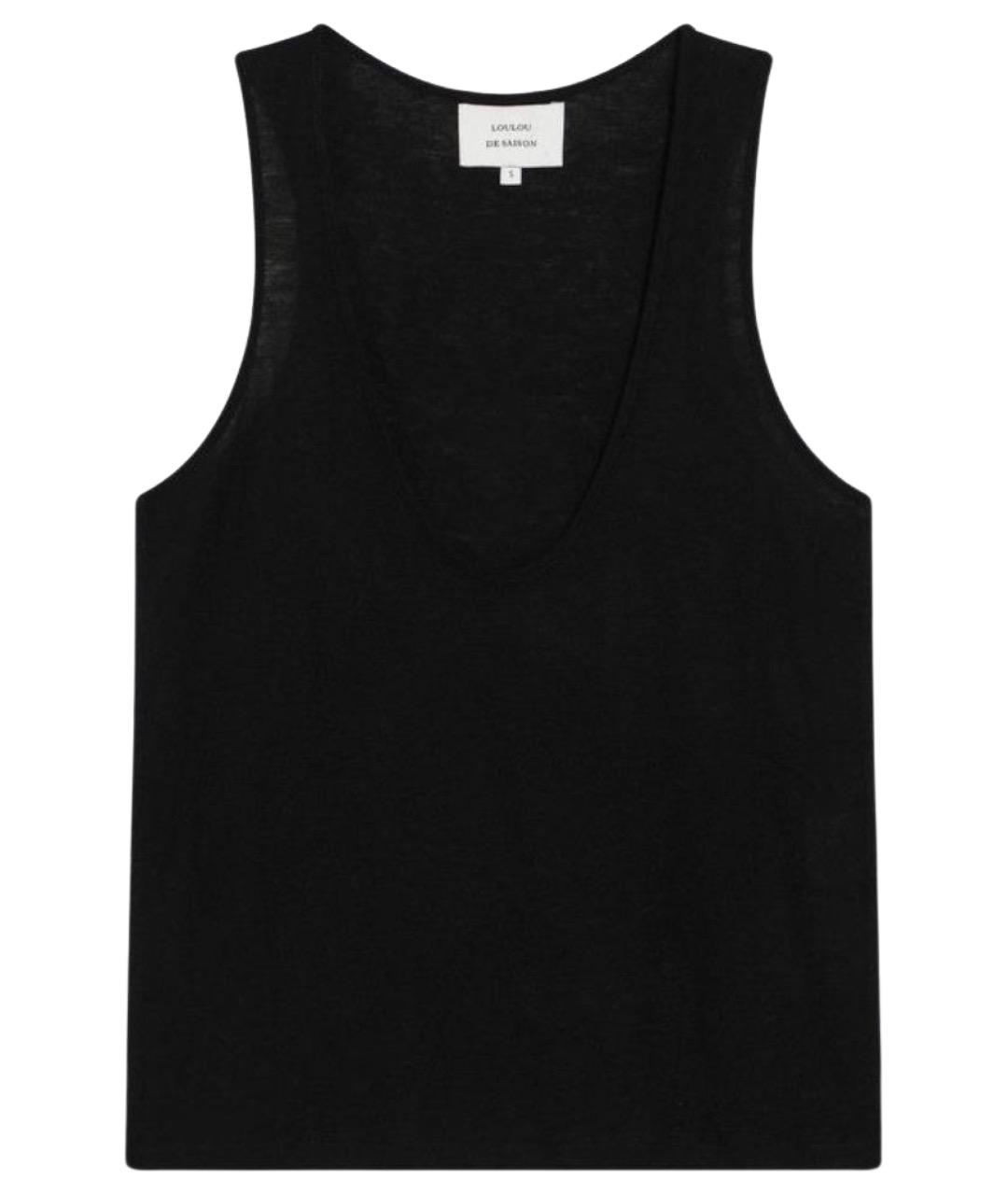 LOULOU STUDIO Черная шерстяная майка, фото 1