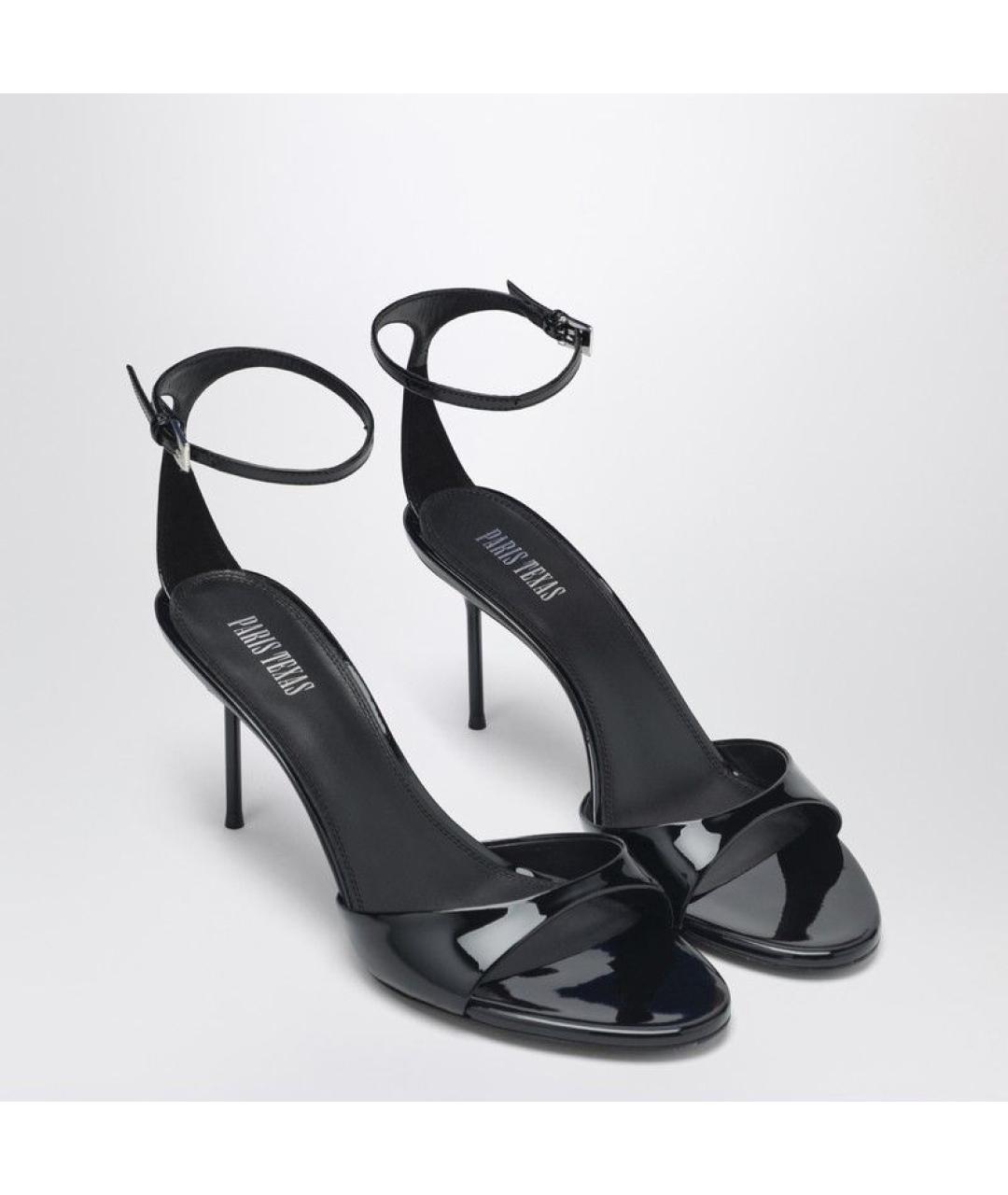 PARIS TEXAS Черные босоножки из лакированной кожи, фото 2