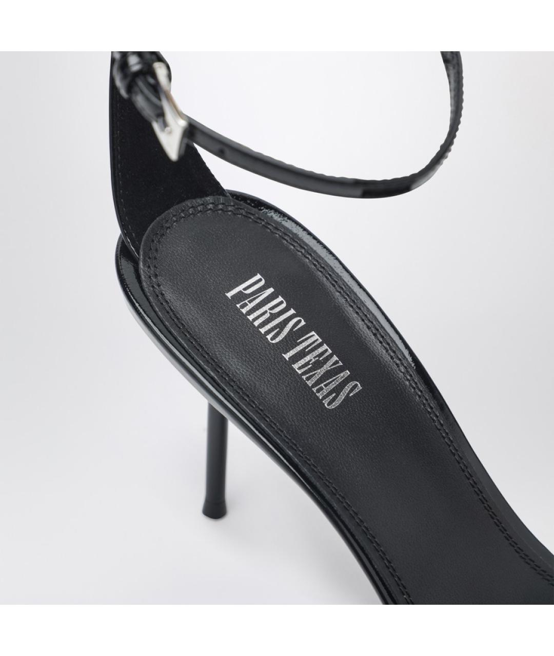 PARIS TEXAS Черные босоножки из лакированной кожи, фото 5