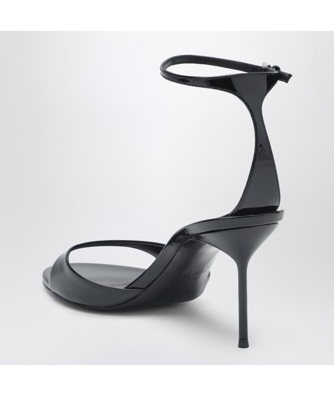 PARIS TEXAS Черные босоножки из лакированной кожи, фото 3