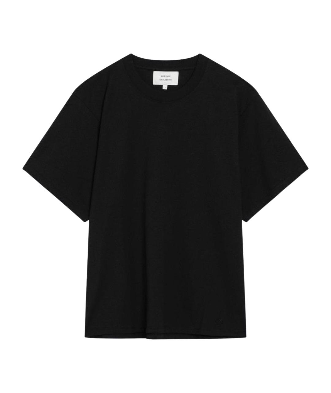 LOULOU STUDIO Черная хлопковая футболка, фото 1